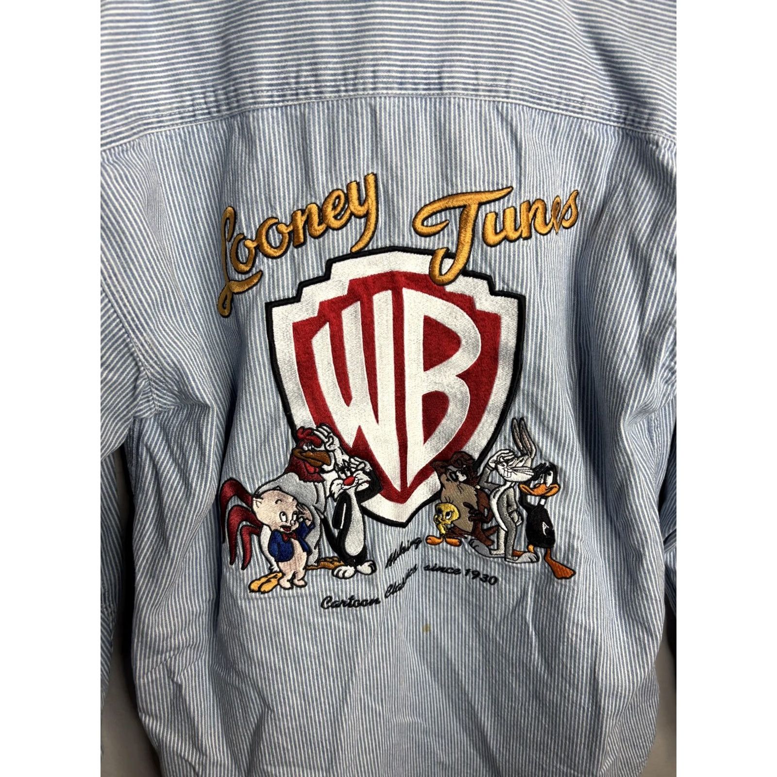 Vintage VINTAGE Warner Bros Looney Tunes Shirt Mens Small Blue Stripe Embroidered 90s Size US S / EU 44-46 / 1 - 5 Thumbnail
