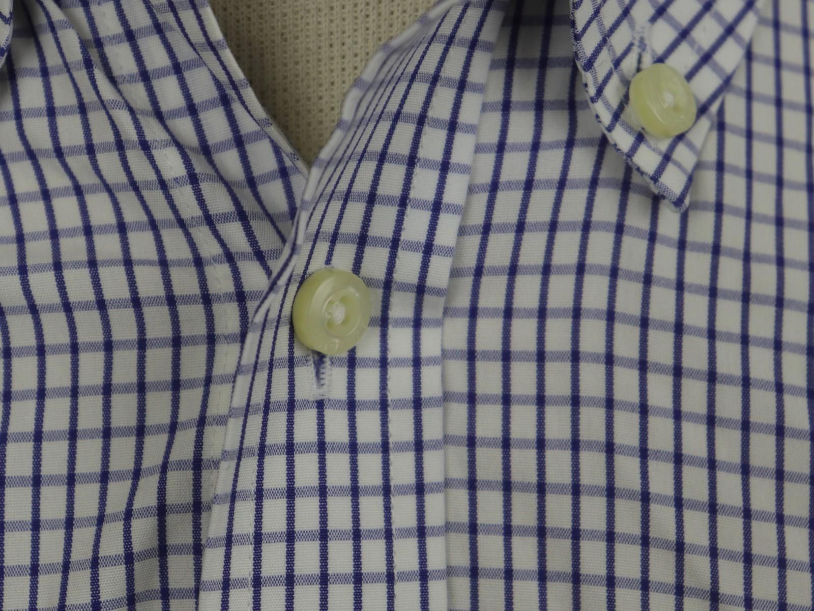 Designer Hackett London White Check Cotton Collar Shirt Size XL Size US XL / EU 56 / 4 - 11 Thumbnail