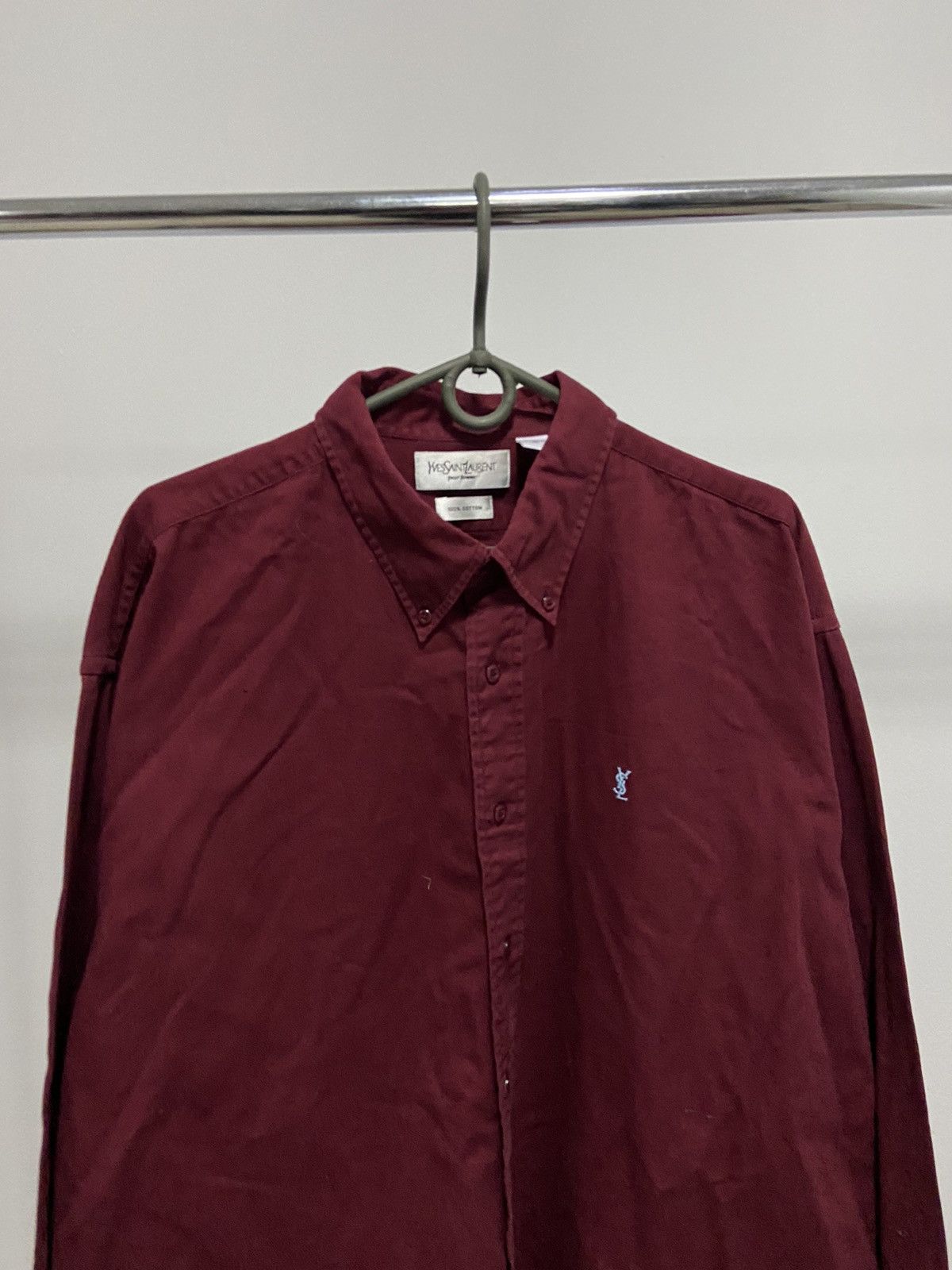 Vintage × Yves Saint Laurent Yves Saint Laurent overshot Vintage Button Ups Logo YSL Size US XL / EU 56 / 4 - 2 Thumbnail