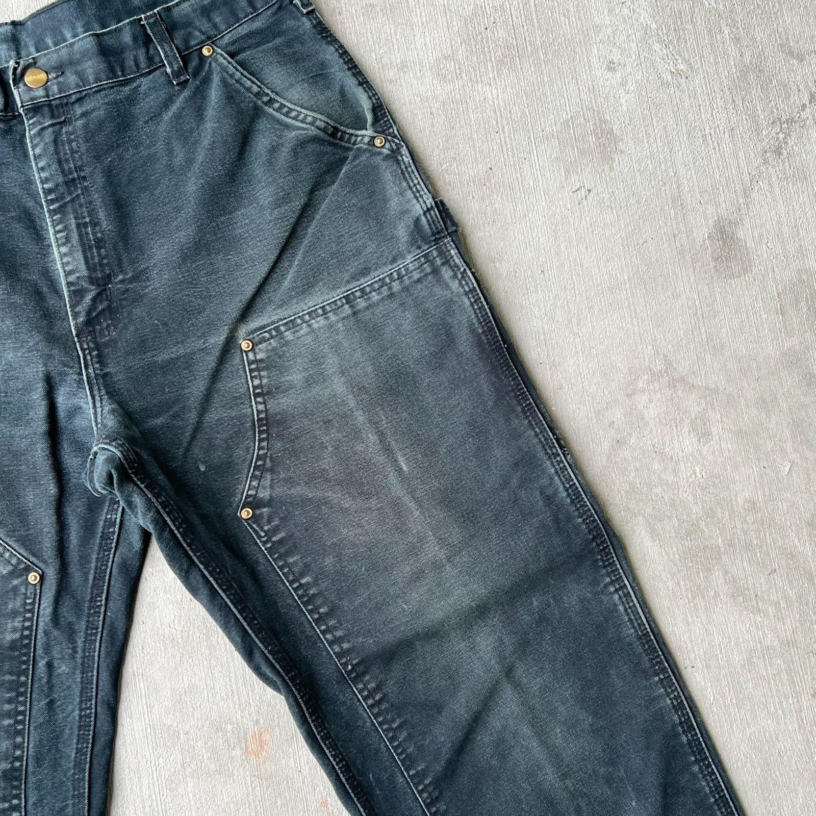 Carhartt × Vintage Carhartt faded black double knee work wear carpenter pants Size US 35 - 10 Thumbnail