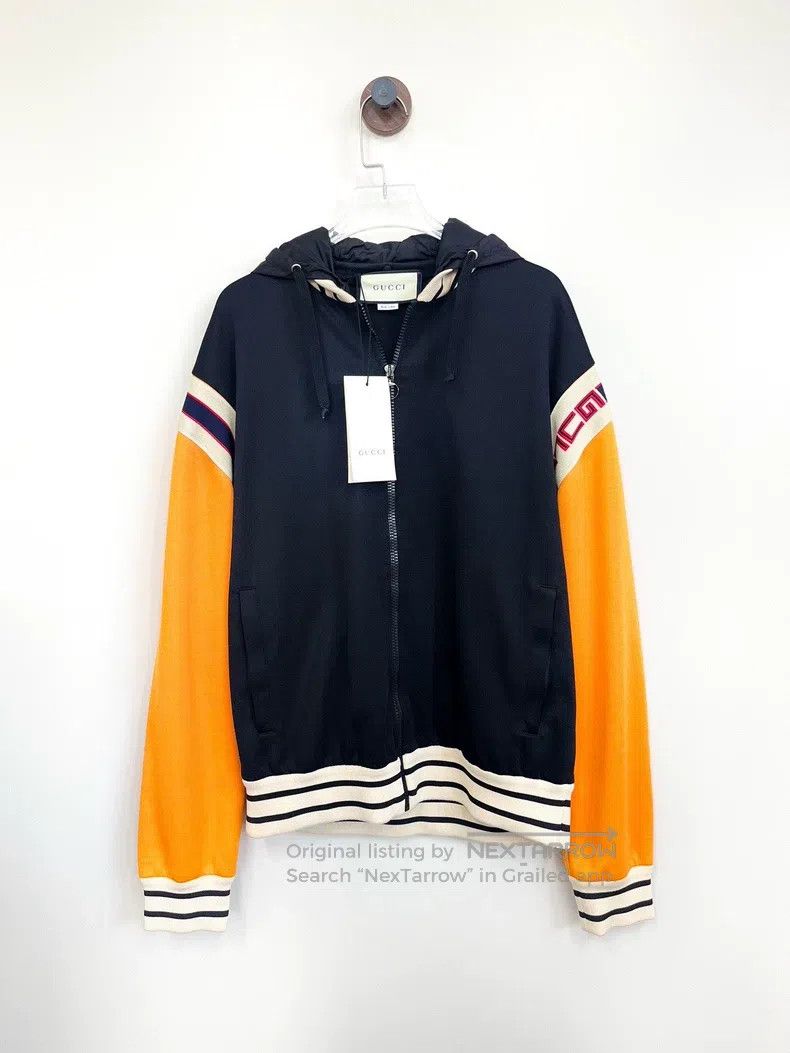 Gucci Gucci Black orange colour block striped letter logo hooded Size US S / EU 44-46 / 1 - 1 Thumbnail