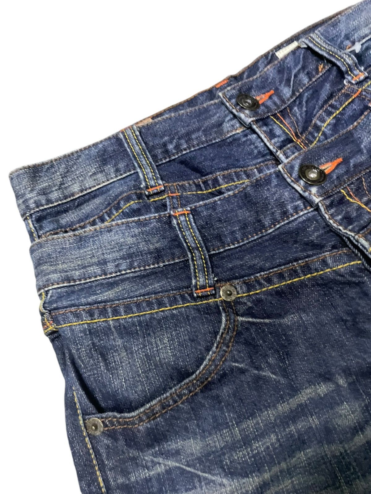 PPFM × Shellac × semanticdesign Rush Hour Japan Double Waist Contrast Heavy Stitch Jeans Size US 30 / EU 46 - 14 Thumbnail
