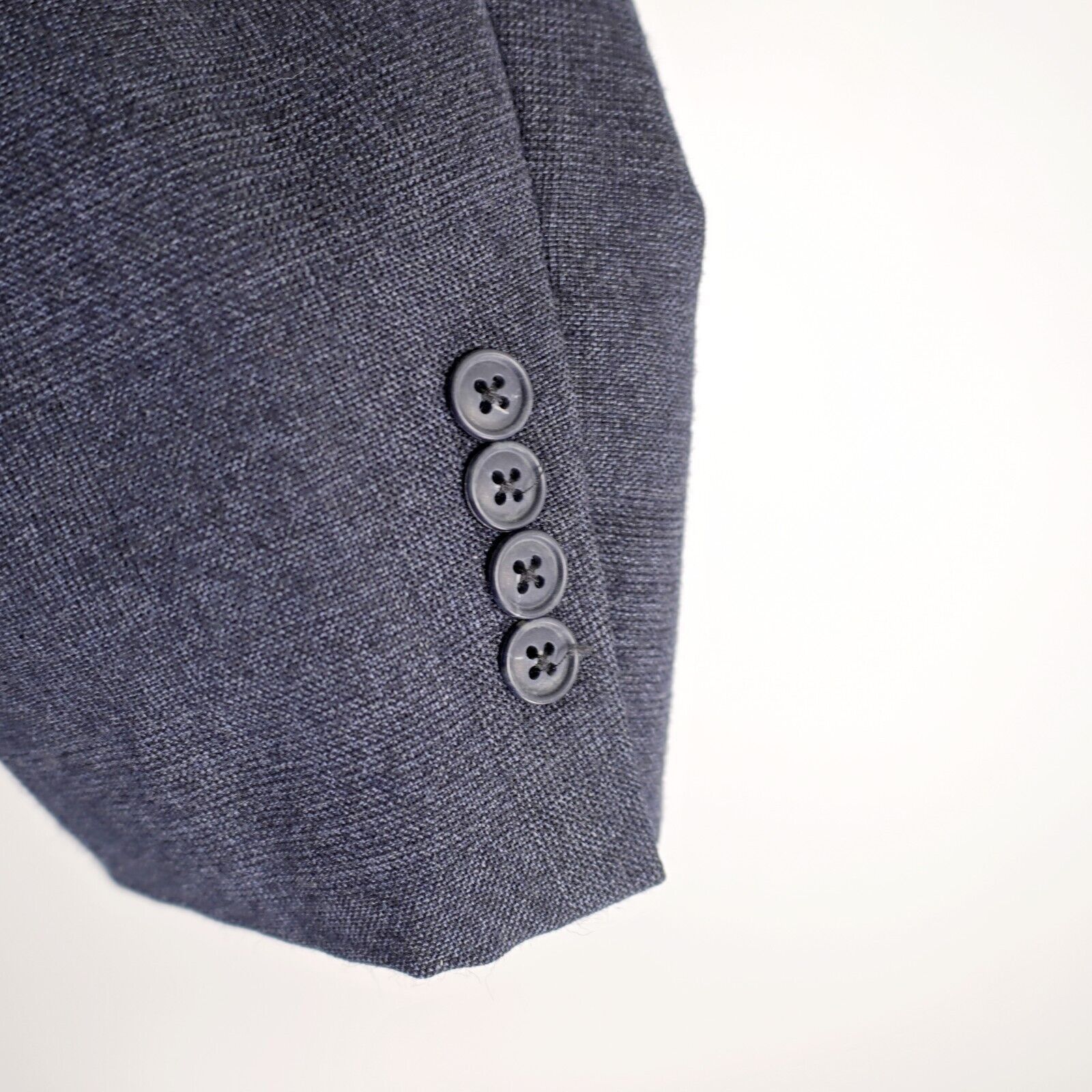 Austin Reed Austin Reed Flannel Wool Gray Peak Lapel Double Breasted Bla Size 42R - 4 Thumbnail