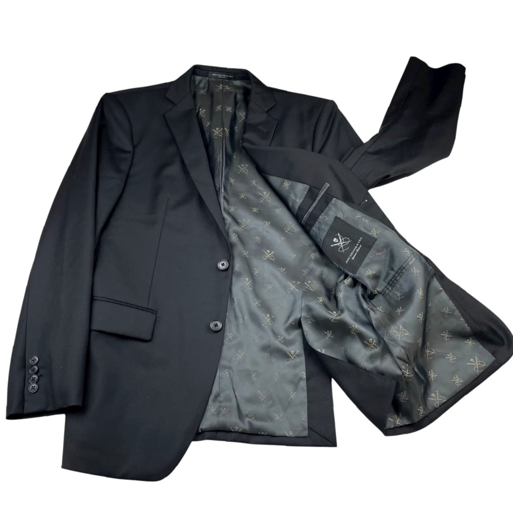 John Varvatos John Varvatos Blazer Shirt Men Black 40R Wool Two Button Bleeker 2-Button Notch Lapel Vintage No Size 40R - 3 Thumbnail