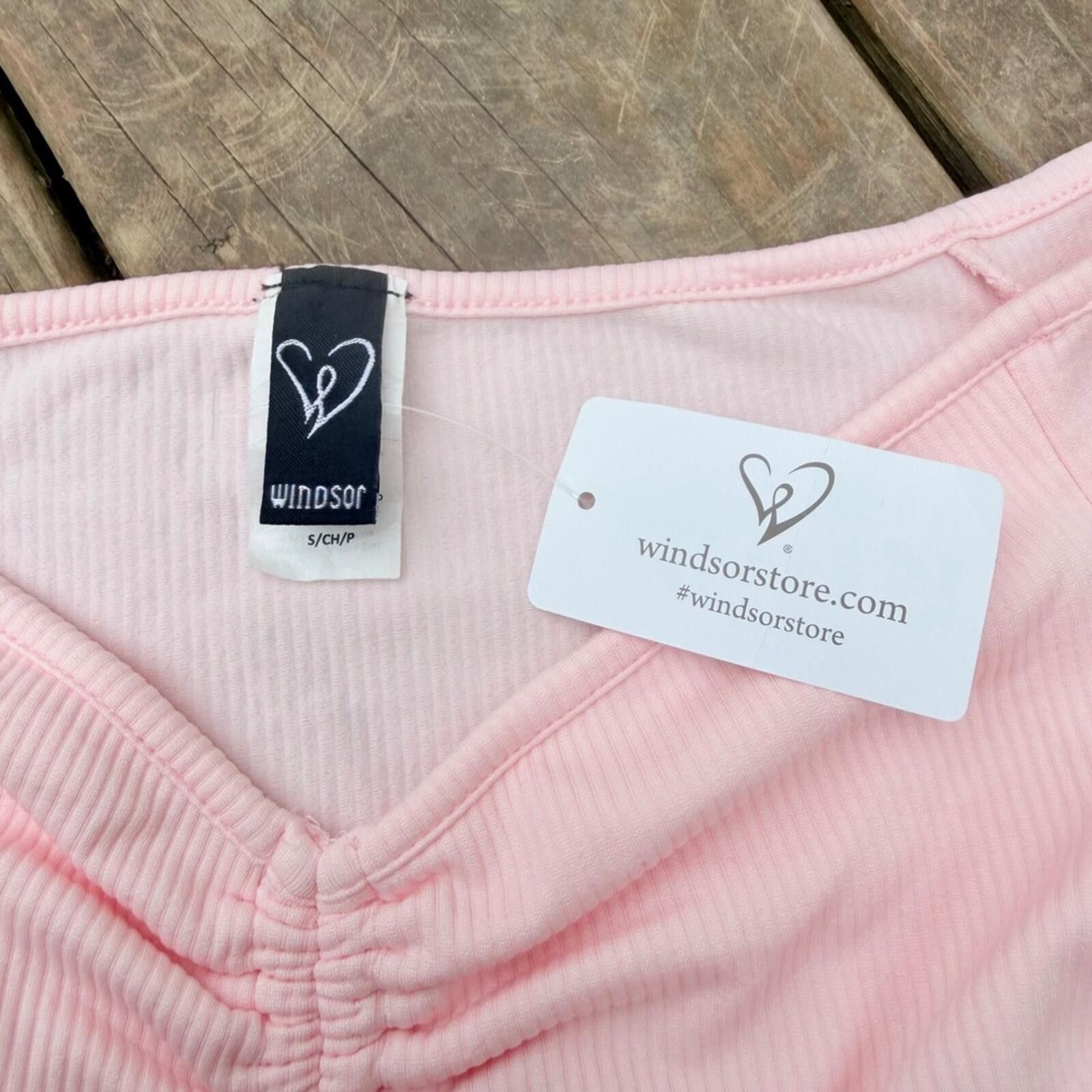 Windsor Smith Windsor Pink Ribbed Off The Shoulder Crop Top NWT Size Small Size S / US 4 / IT 40 - 2 Thumbnail