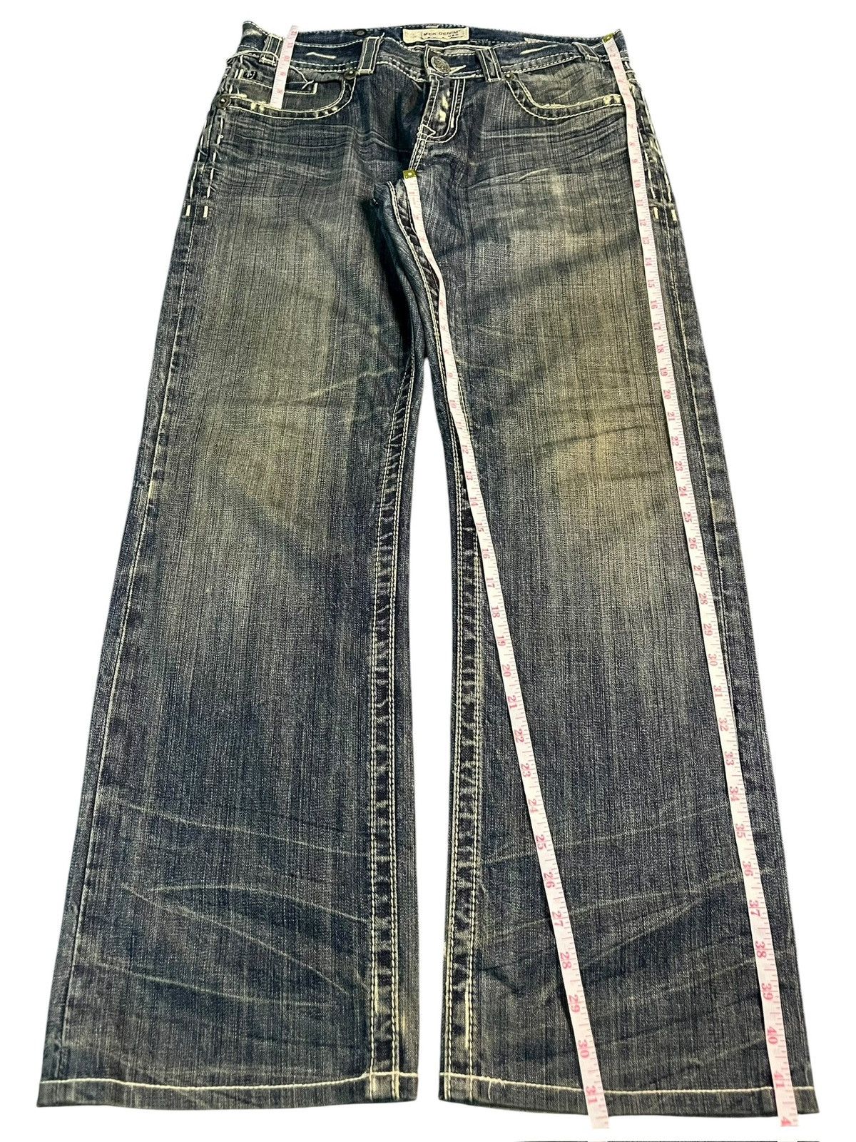 Fubu Vintage Japanese Brand Mud Wash Embroidered Baggy Jeans Size 35" - 7 Thumbnail