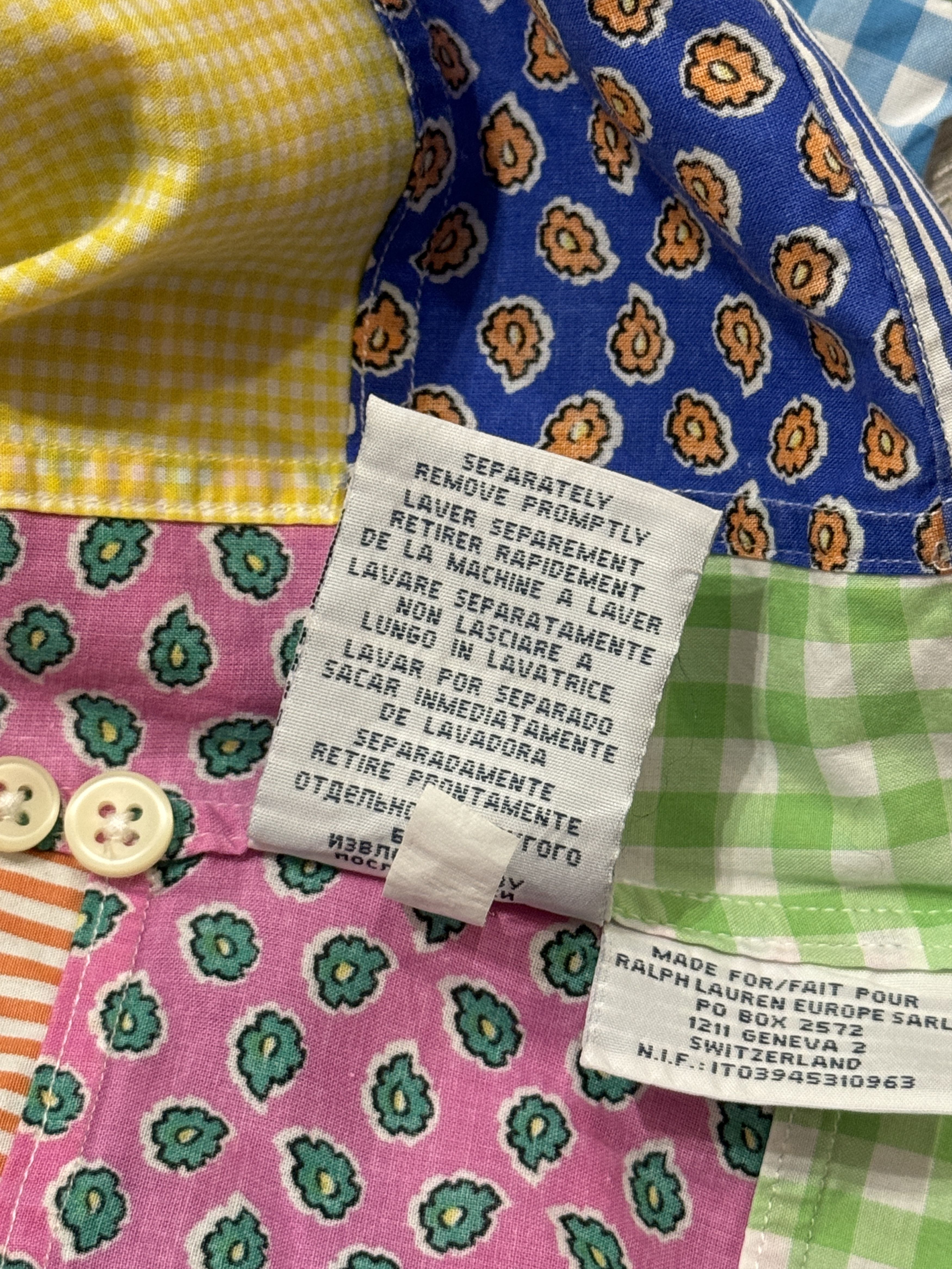 Polo Ralph Lauren Polo Ralph Lauren Patchwork Oxford Shirt Size US L / EU 52-54 / 3 - 5 Thumbnail