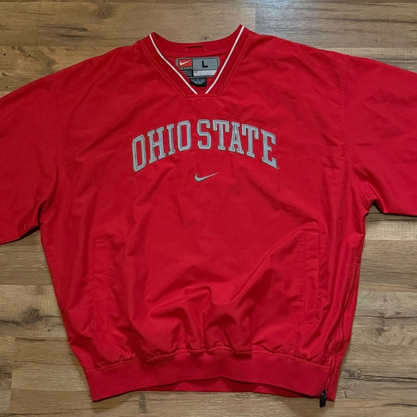 Nike 90s Nike Team Ohio State Center Swoosh Windbreaker Sweatshir Size US L / EU 52-54 / 3 - 2 Thumbnail