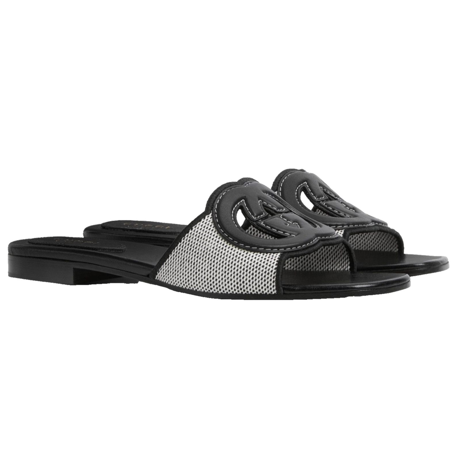 Gucci Gucci GG Interlocking Logo Leather Canvas Sandal 36.5 Size US 6.5 / IT 36.5 - 1 Thumbnail