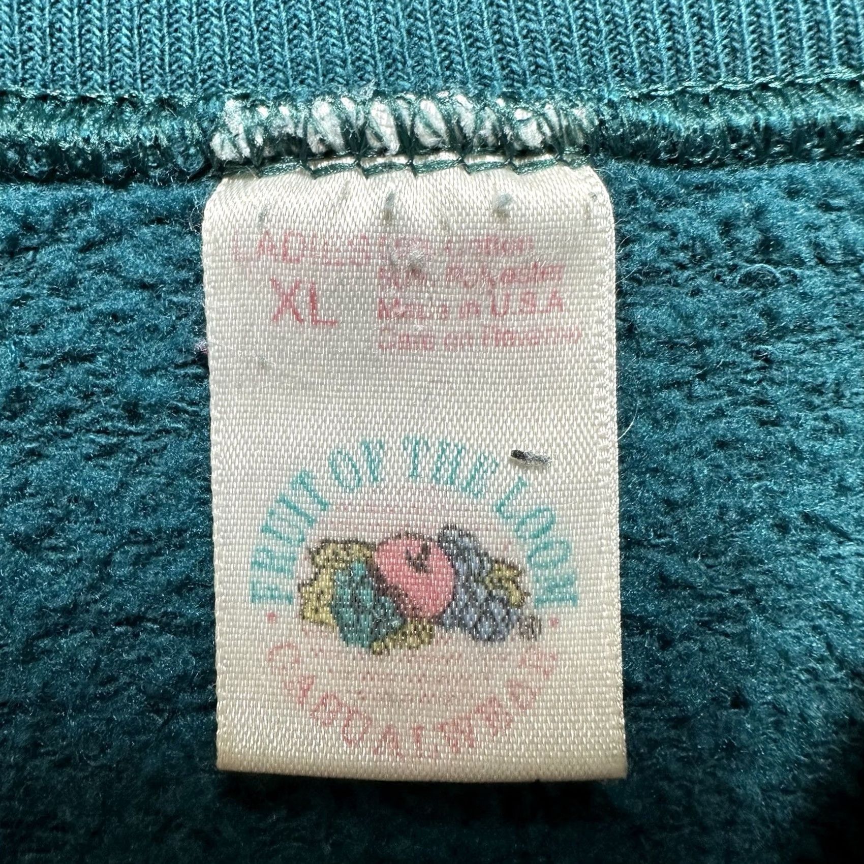 Fruit Of The Loom Vintage Fruit of the Loom Sweatshirt Womens XL Teal Blank Crewneck USA 90s Size XL / US 12-14 / IT 48-50 - 4 Thumbnail