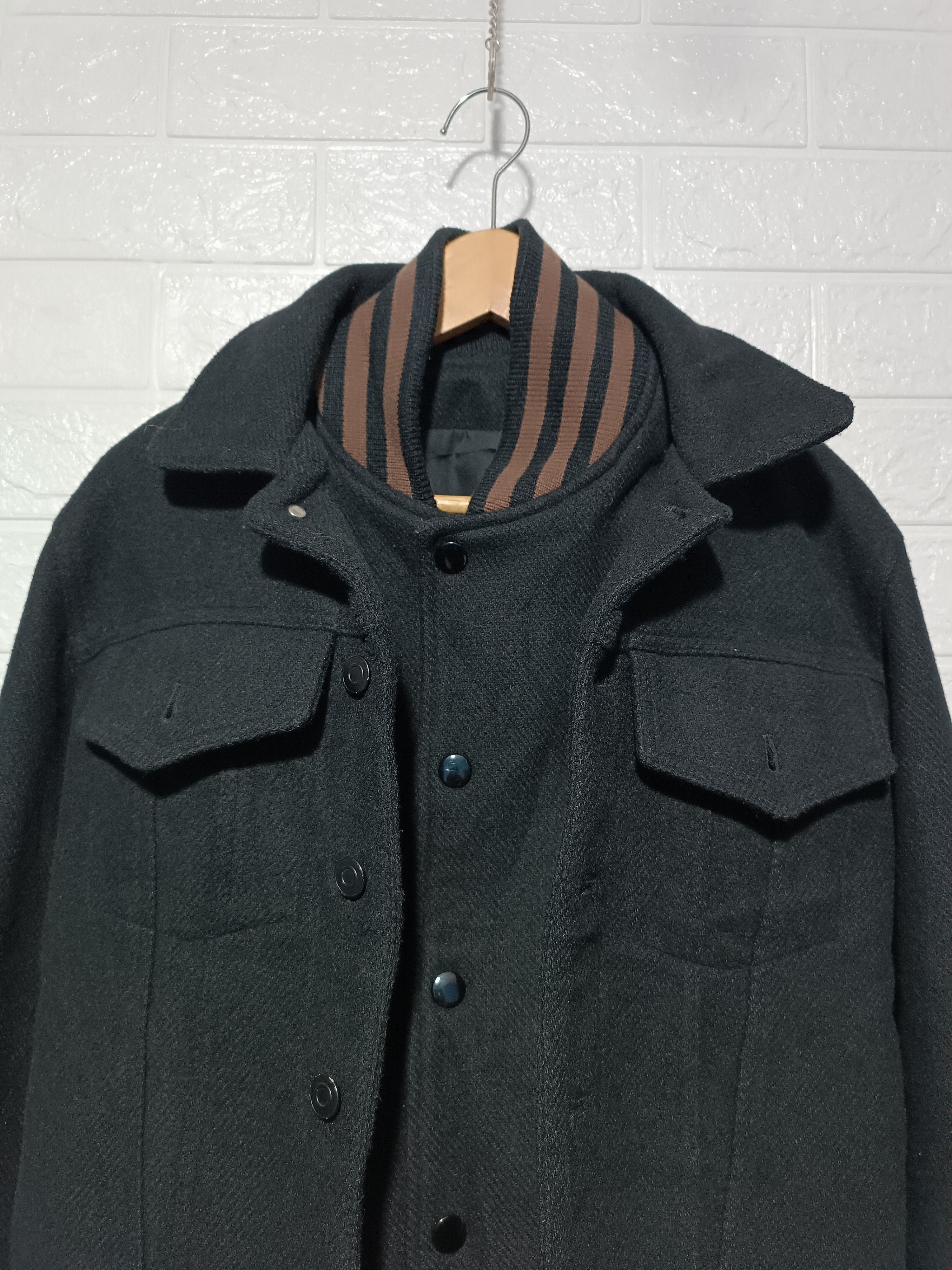 Japanese Brand Rare💥Stud Double Layer Wool Trucker Jacket Size US M / EU 48-50 / 2 - 4 Thumbnail