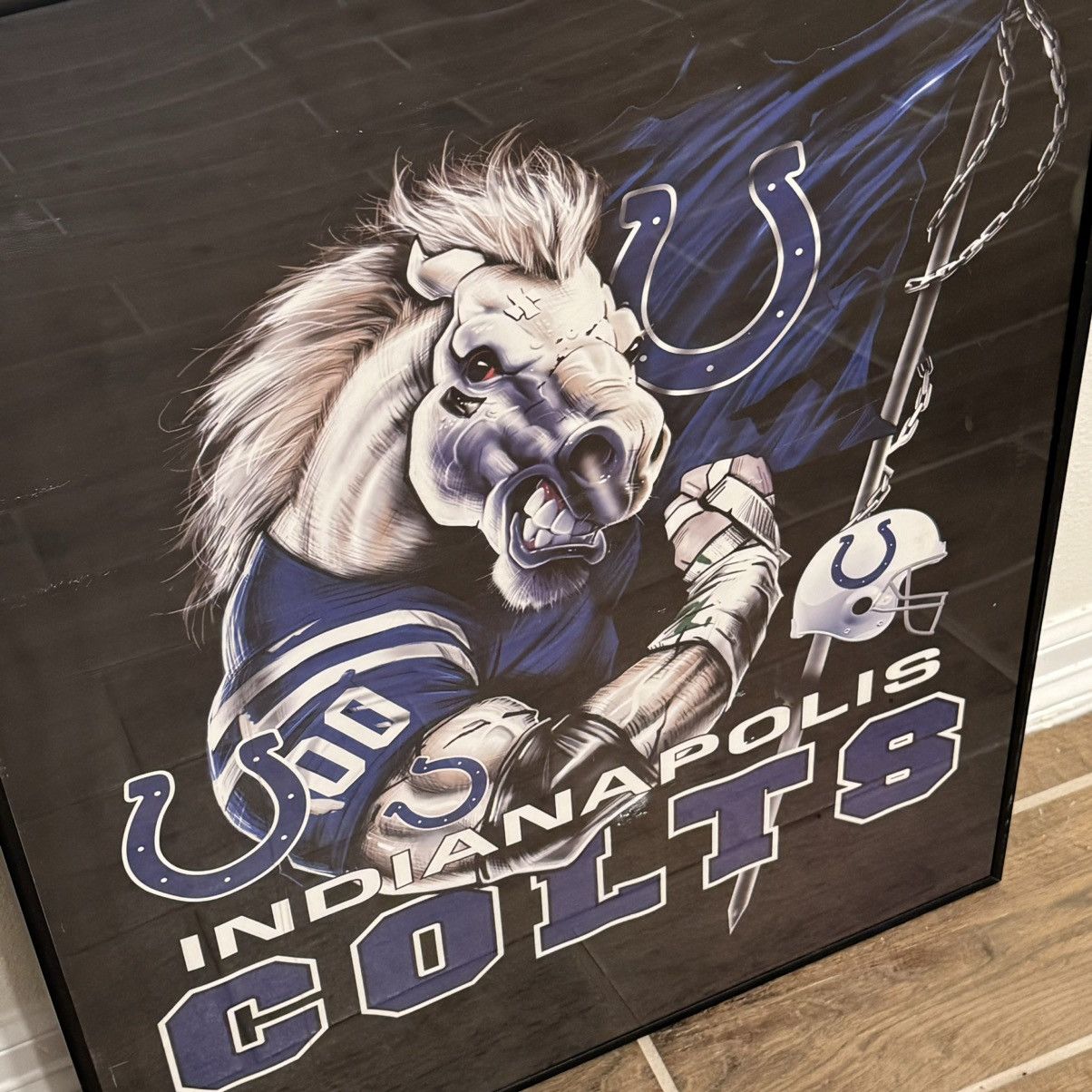 Liquid Blue × NFL × Vintage 2006 NFL Indianapolis Colts 28.5x22.5 Framed Football Poster Size ONE SIZE - 6 Thumbnail