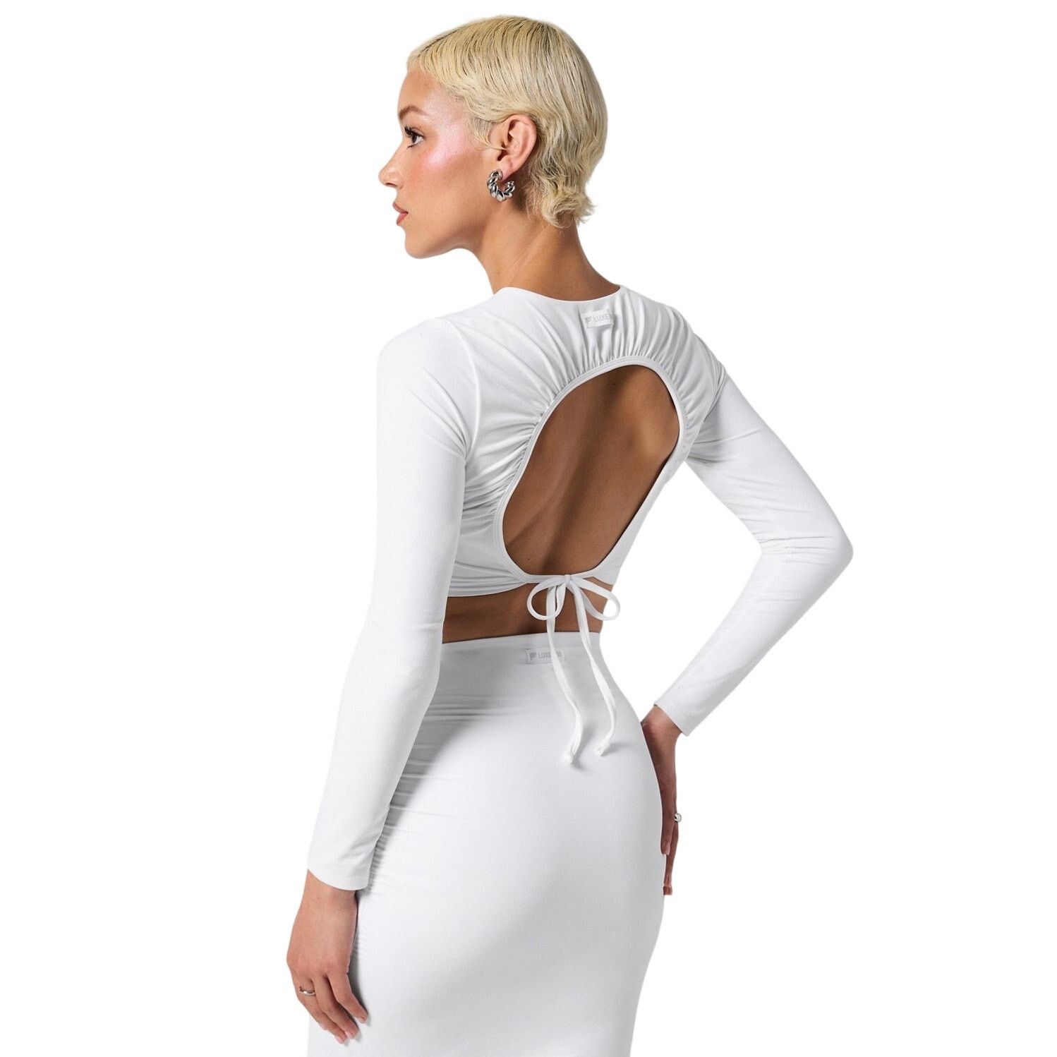 Fabletics Fabletics Luxe 360 White Long Sleeve Top - Size XS - New Size XS / US 0-2 / IT 36-38 - 4 Thumbnail