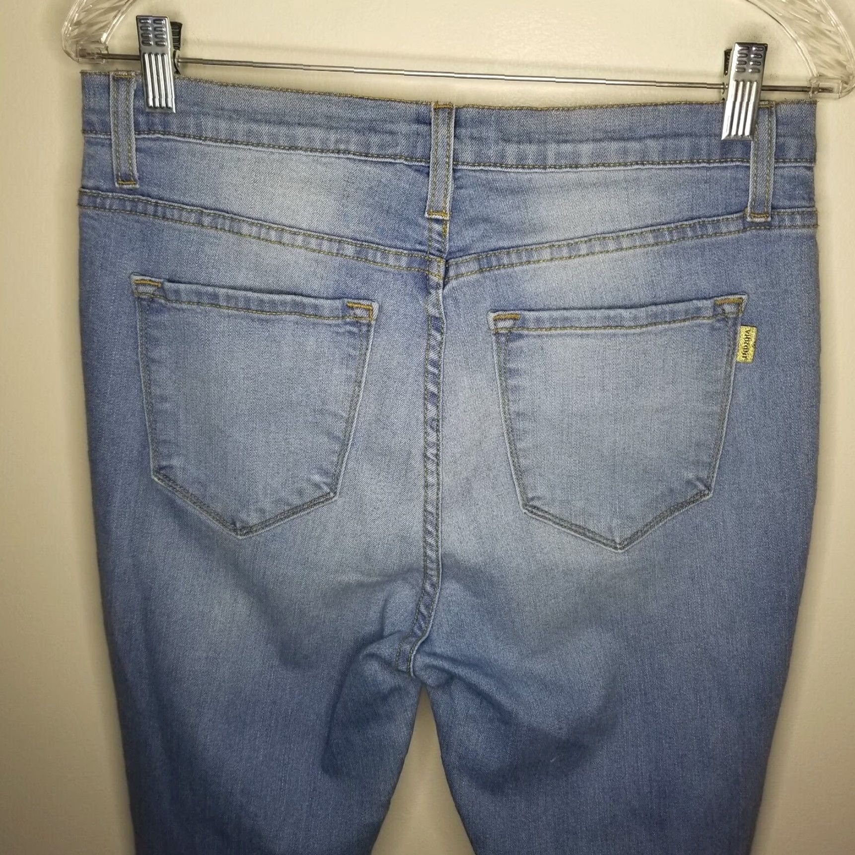 Vintage Vibrant Womens Jeans Skinny Blue Distressed Made In USA Size 15 Size 36" / US 14 / IT 50 - 5 Thumbnail