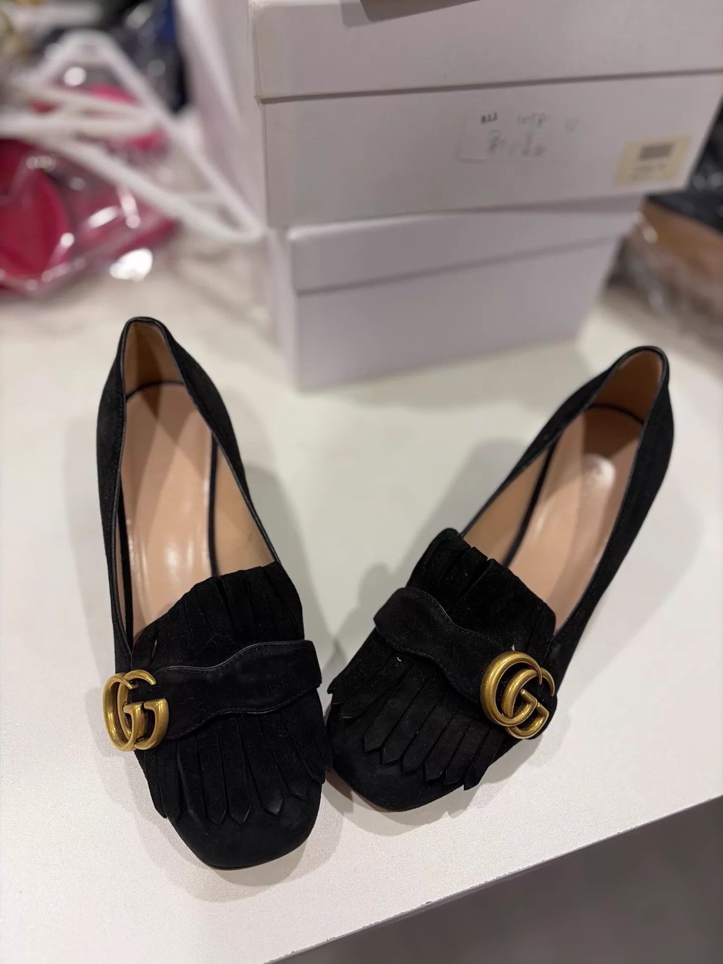 Gucci Gucci Black Suede Block Heel Mary Jane Size 35 (New) Size US 4.5 / IT 34.5 - 3 Thumbnail