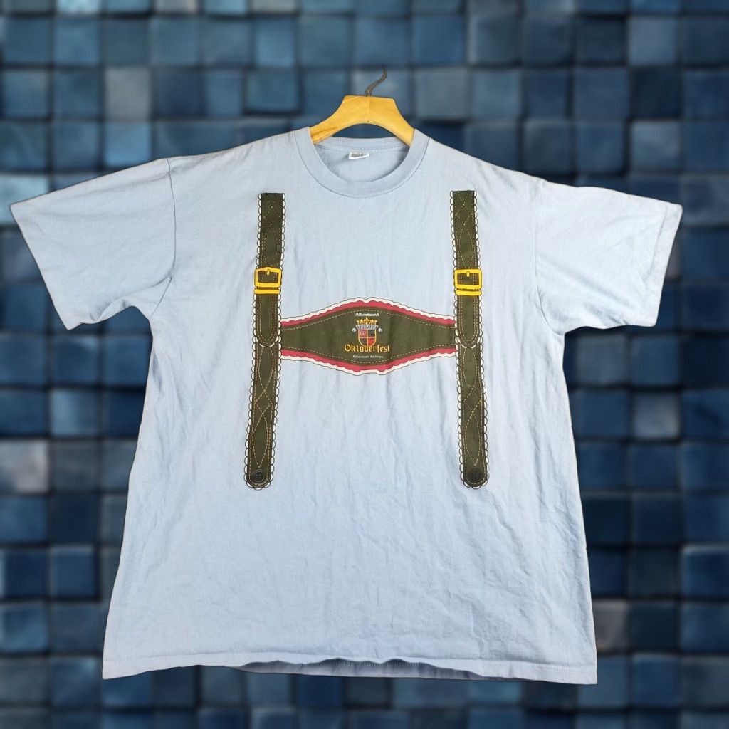 Jerzees VINTAGE Oktoberfest Shirt Men XL Blue Cotton Beer Festival Germany 90s T-Shirt Size US XL / EU 56 / 4 - 1 Thumbnail