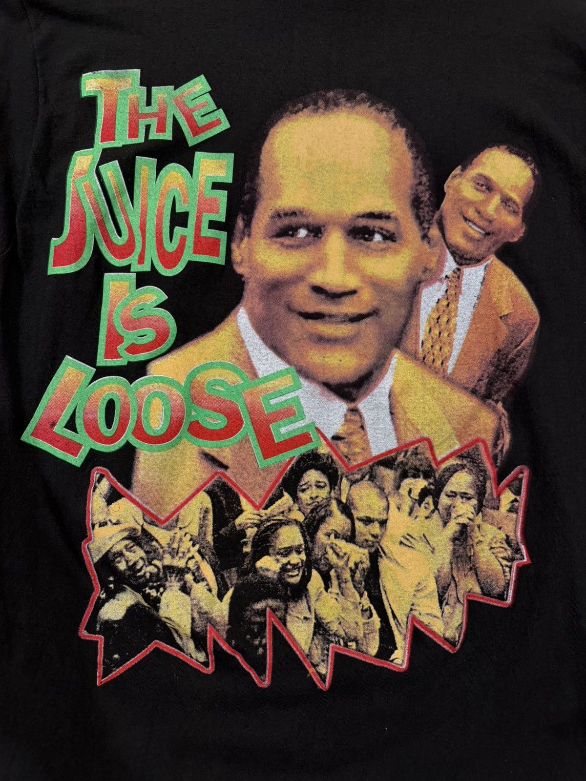 Vintage Vintage OJ Simpson Not Guilty Juice is Loose Rap Tee T-Shirt Size US XL / EU 56 / 4 - 9 Thumbnail