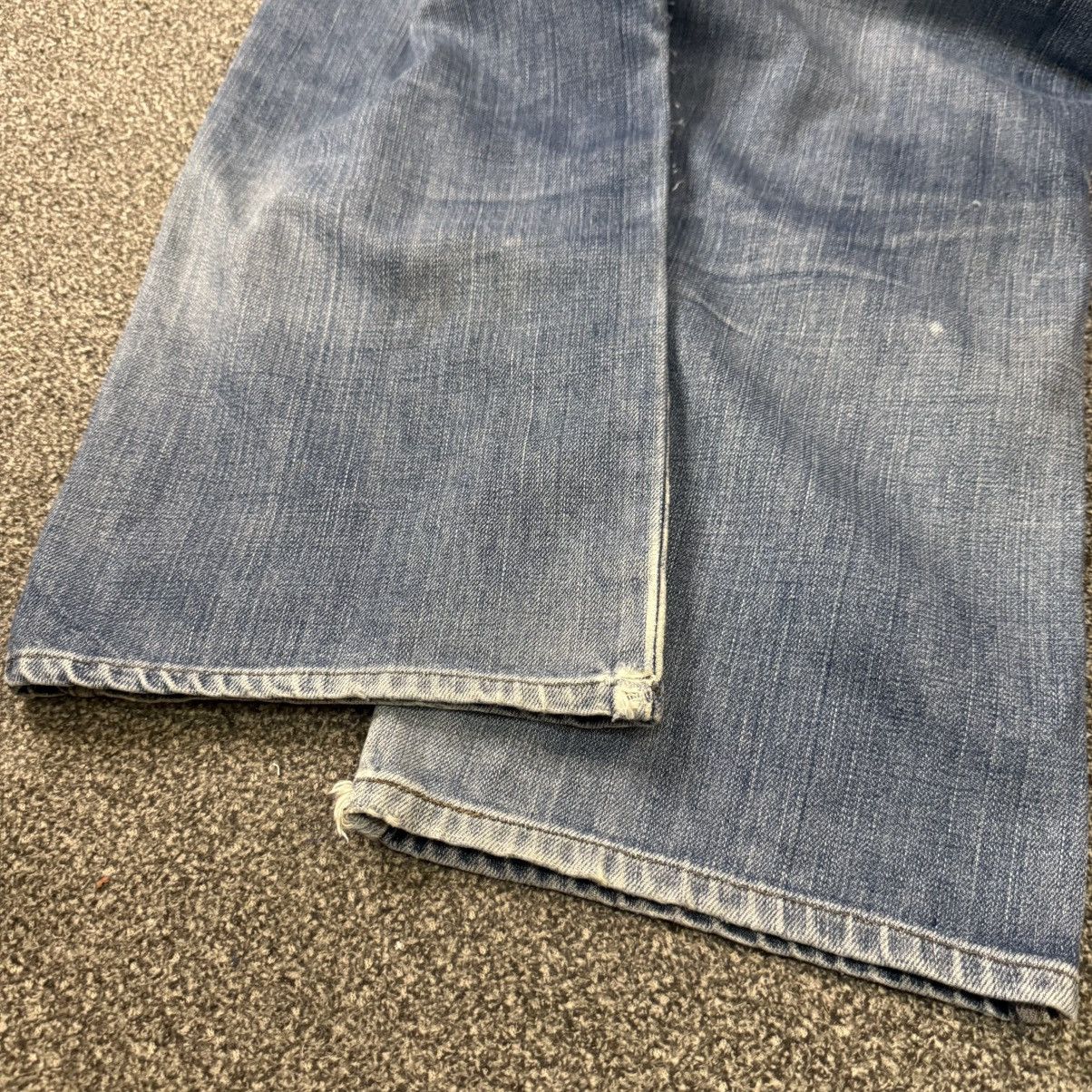Japanese Brand 🔥 Vintage 80s Wide Leg Wrangler Faded Distressed Denim Size US 36 / EU 52 - 9 Thumbnail