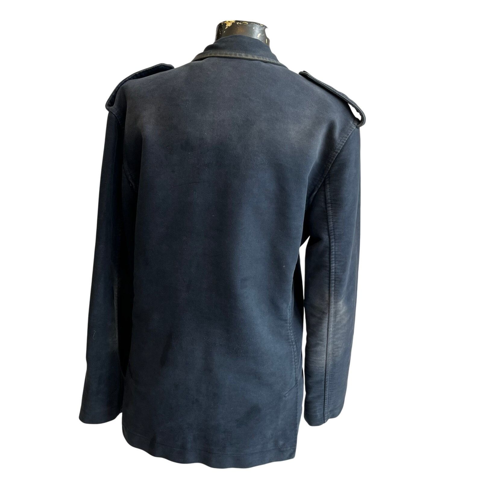 Vintage Joe Black Cotton Distressed Navy Jacket Sport Coat S Italian Size US S / EU 44-46 / 1 - 2 Thumbnail