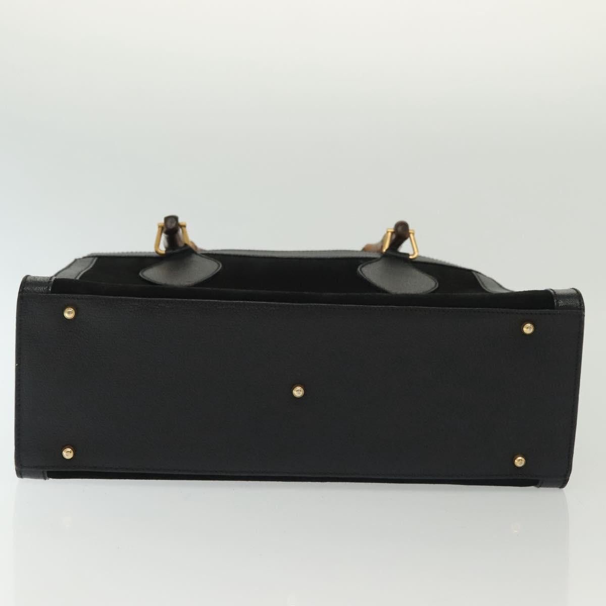 Gucci GUCCI Bamboo Hand Bag Suede Black Gold 002 1186 002 1186 Size ONE SIZE - 9 Thumbnail