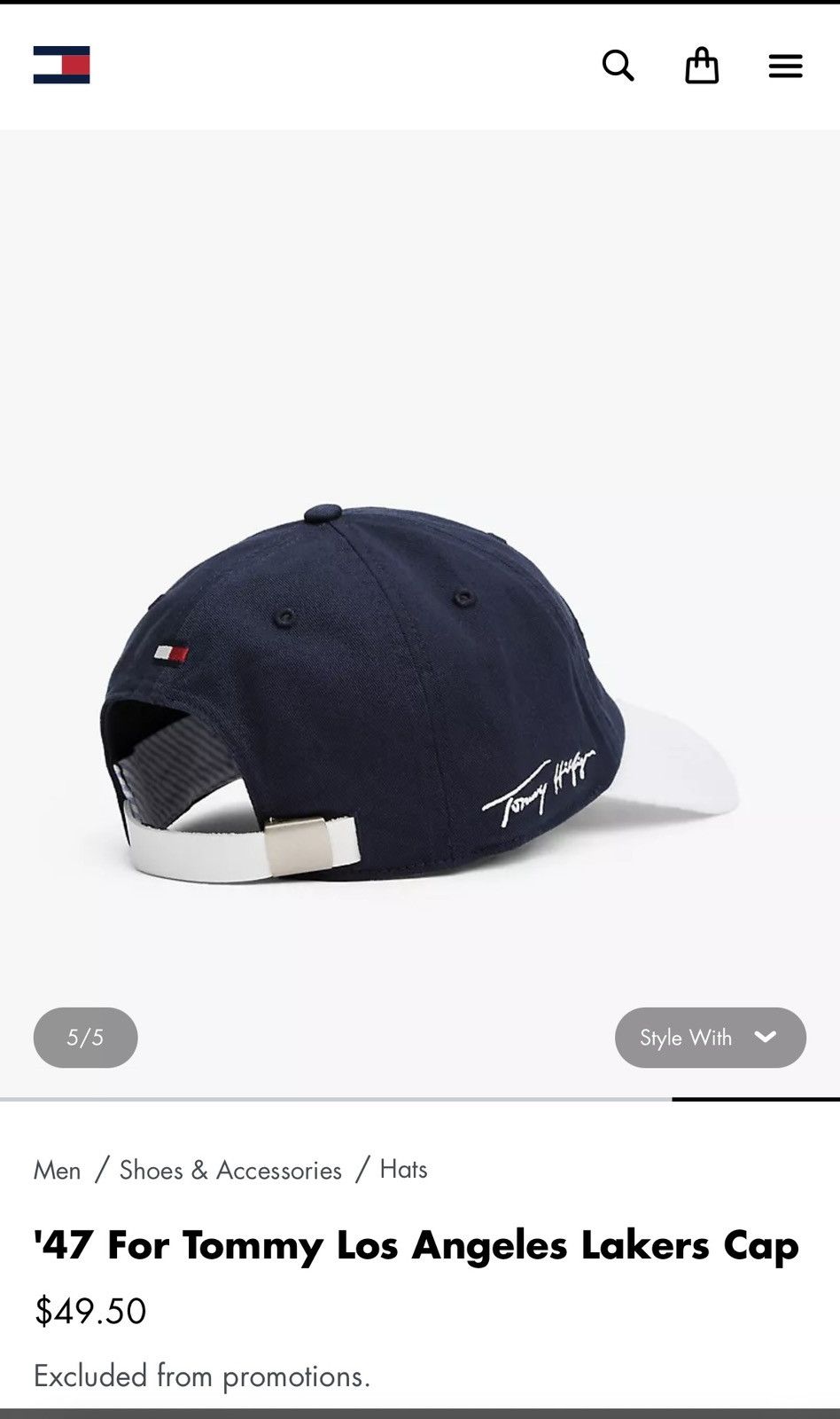 47 Brand × Tommy Hilfiger '47 For Tommy Los Angeles Lakers Cap Size ONE SIZE - 9 Thumbnail