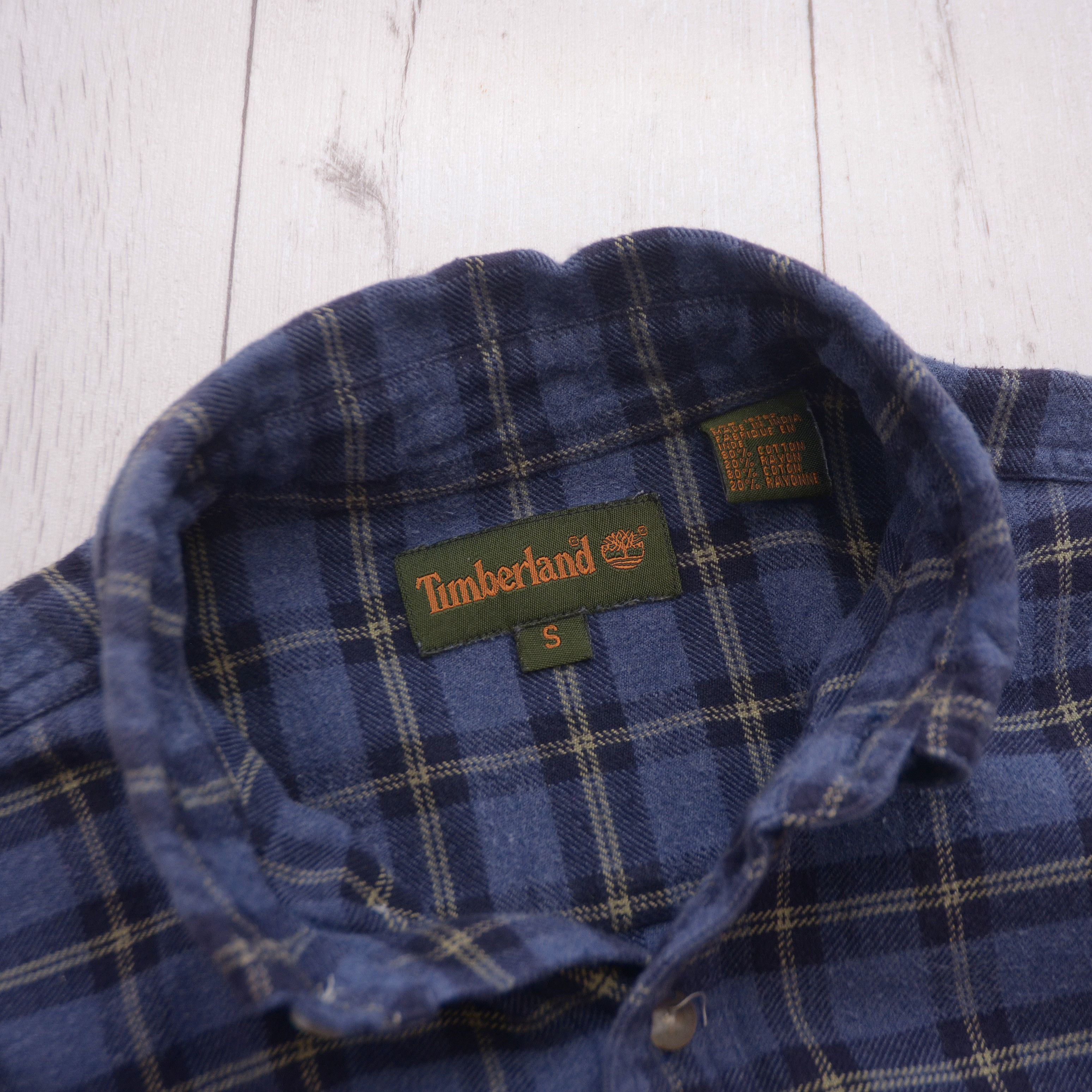 Timberland × Vintage Vintage Timberland Flannel Shirt Plaid Check Thick Oversized Size US M / EU 48-50 / 2 - 9 Thumbnail