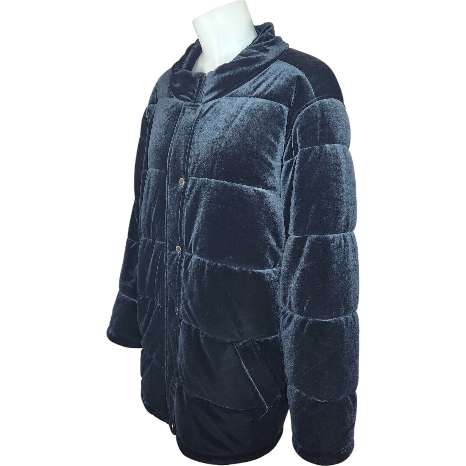 Isaac Mizrahi Isaac Mizrahi Live! Velvet Puffer Jacket Black 2X Size XXL / US 16-18 / IT 52-54 - 4 Thumbnail
