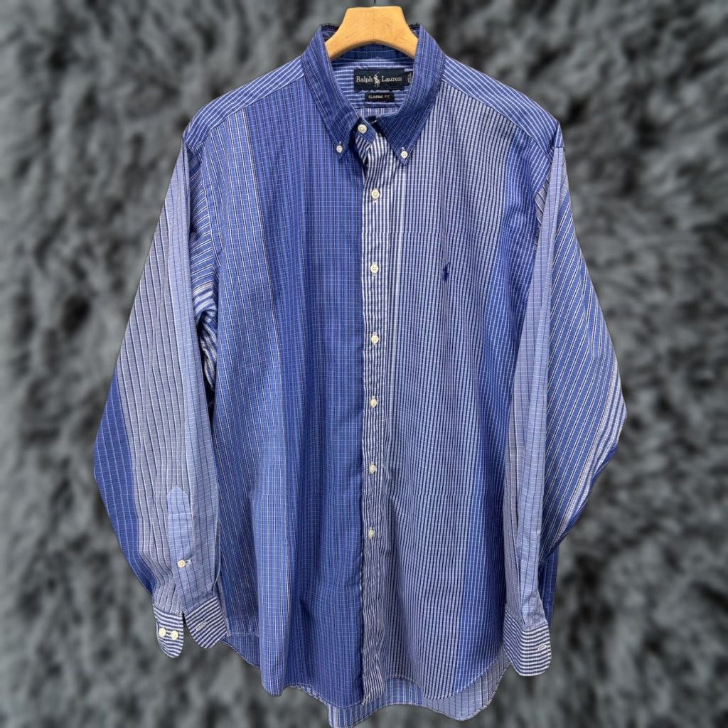 Polo Ralph Lauren VINTAGE Polo Ralph Lauren Classic Fit Button-Up Shirt Large 16.5 Blue Plaid Mens Size US L / EU 52-54 / 3 - 1 Thumbnail