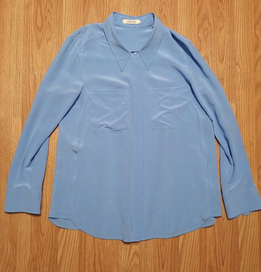 DOROTHEE SCHUMACHER Dorothee Schumacher Blue Silk Blouse Shirt Size 2 / S Size S / US 4 / IT 40 - 4 Thumbnail