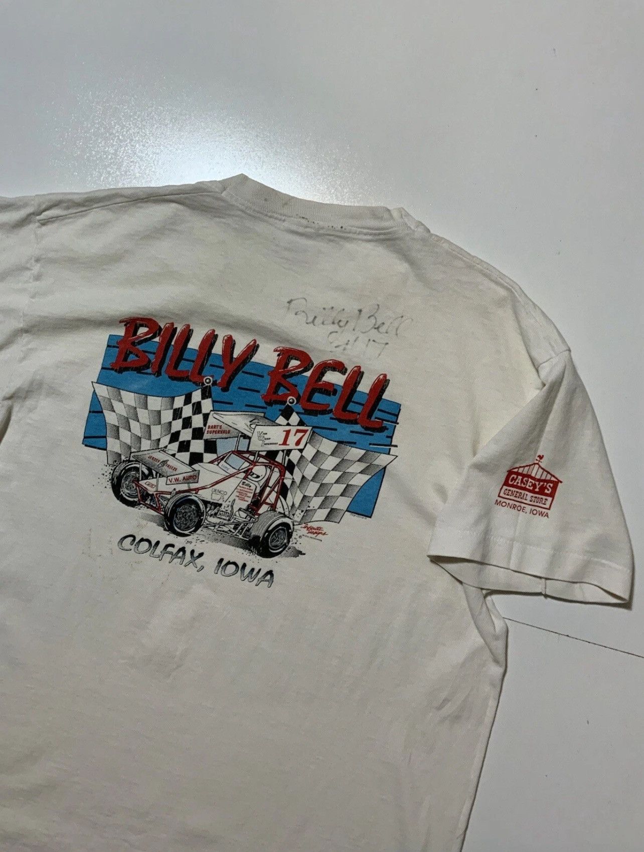 Vintage VTG 90s Billy Bell Autographed Team 17 Sprint Car T-Shirt Size US XL / EU 56 / 4 - 5 Thumbnail