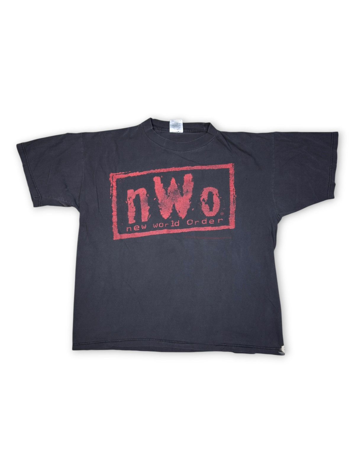 WCW/nWo *RARE* 1990s 90s NWO NEW WORLD ORDER BOXY DISTRESSED FADED Size US L / EU 52-54 / 3 - 1 Thumbnail