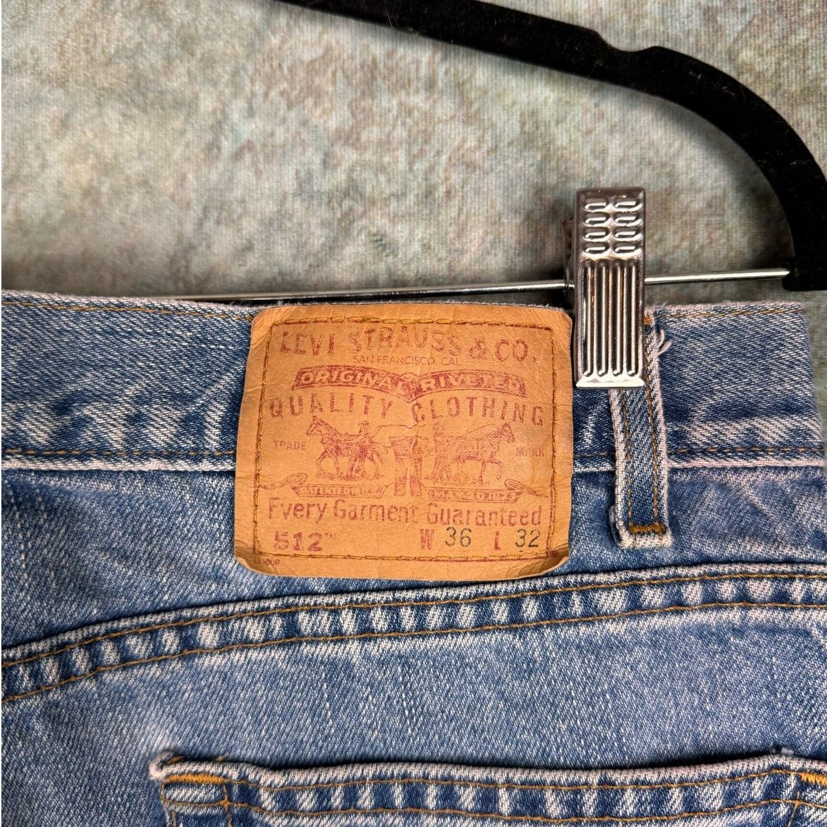 Levi's × Vintage VTG 90s Levis 512 Denim Jeans 36x32 Slim Fit Tapered Leg Size US 36 / EU 52 - 6 Thumbnail