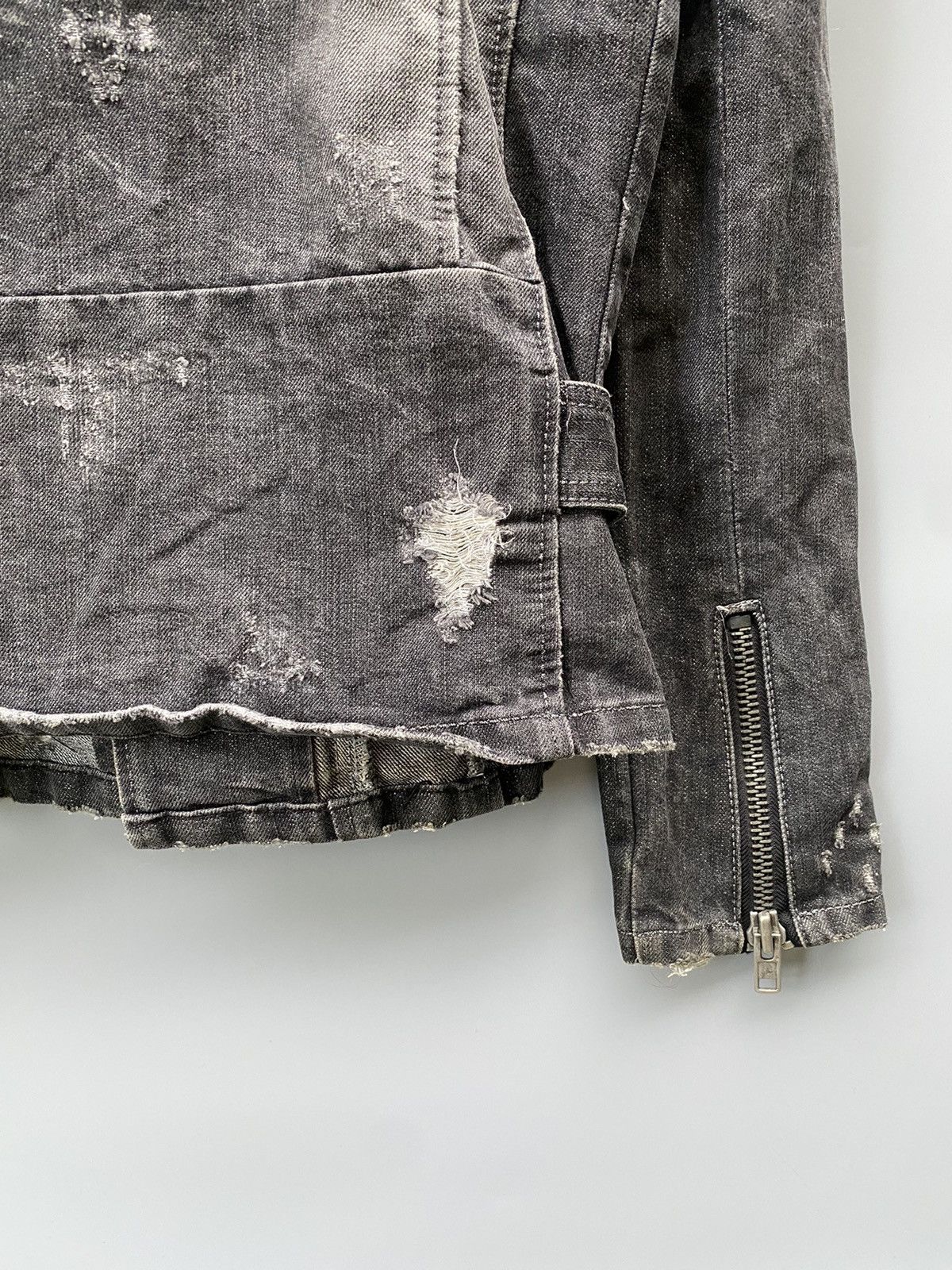 If Six Was Nine × Japanese Brand Lagust Distressed Metallic Denim Jacket Size S / US 4 / IT 40 - 3 Thumbnail