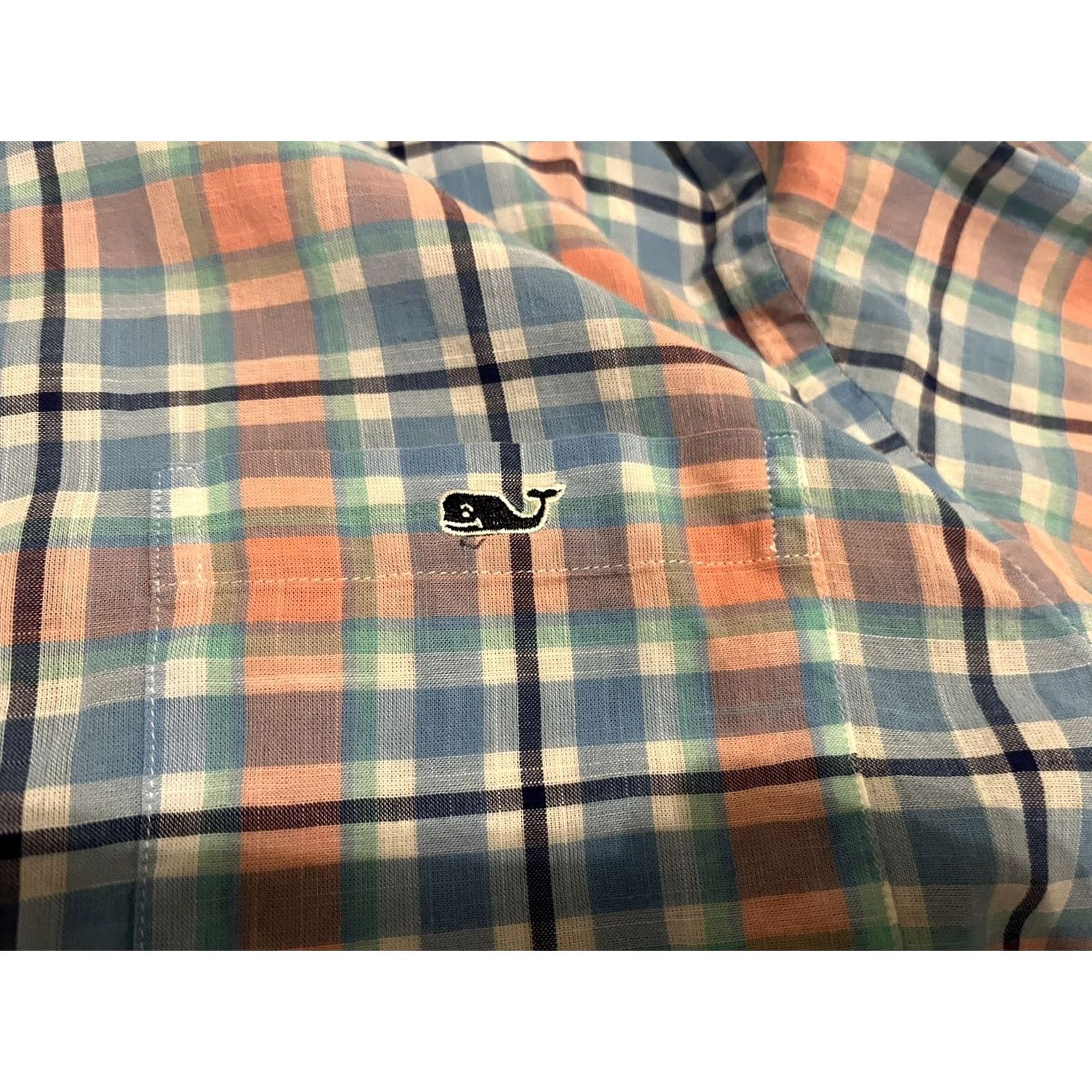 Vineyard Vines Vineyard Vines Slim Fit Tucker Shirt Long Sleeve Blue Pink Plaid Mens Medium Shirt Size US M / EU 48-50 / 2 - 3 Thumbnail