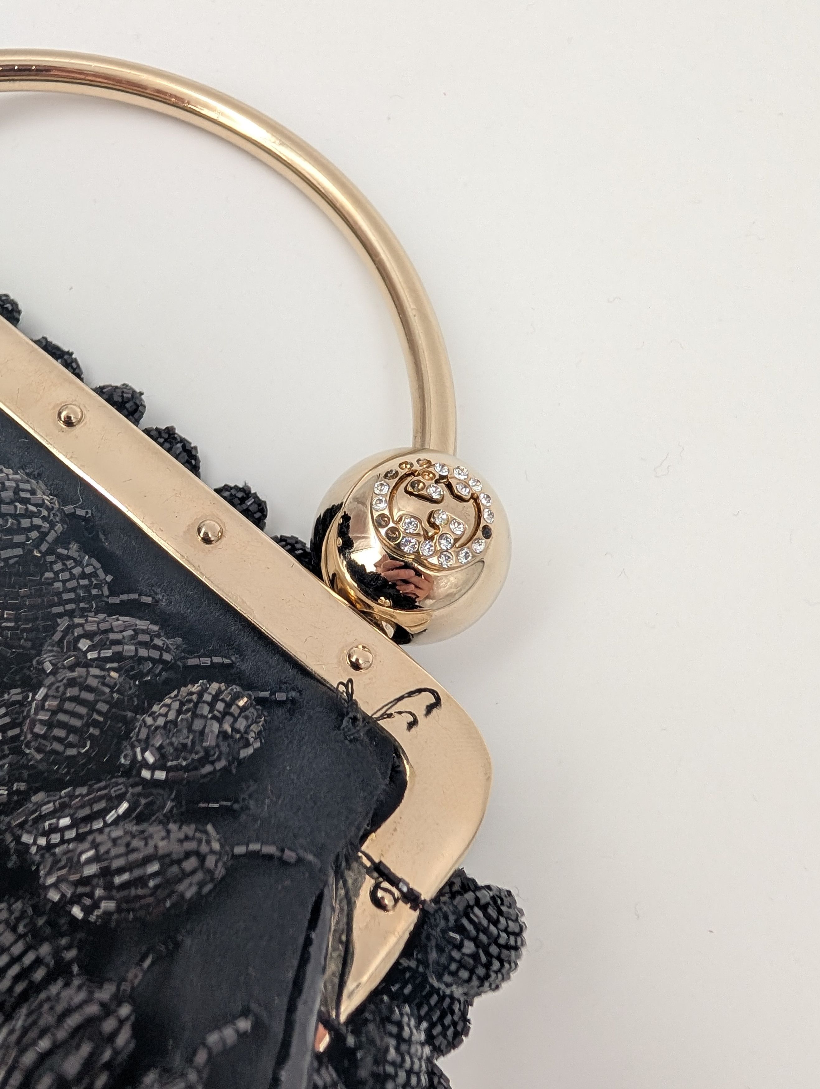 Gucci Black Beaded Evening Handbag Size ONE SIZE - 3 Thumbnail