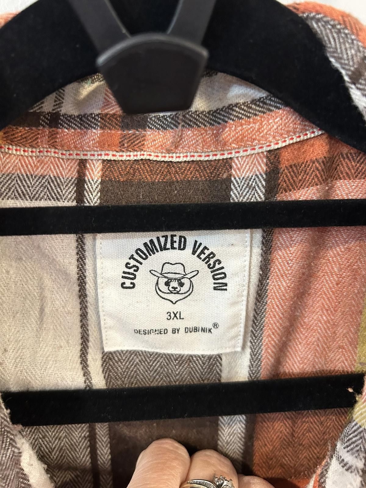 Other Customized Version 3XL Orange Brown Plaid Flannel Shirt Size US XXL / EU 58 / 5 - 2 Thumbnail