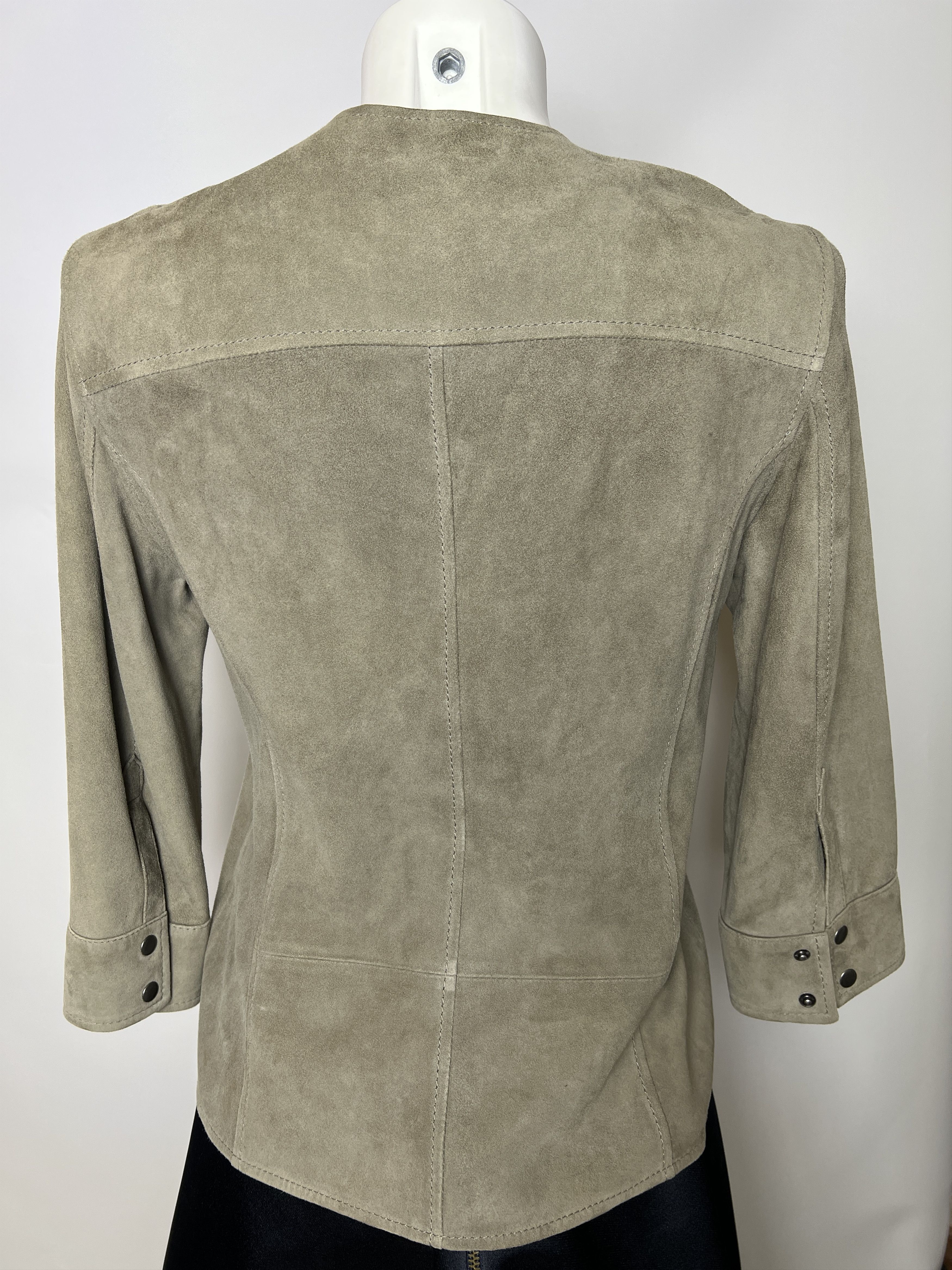 Allsaints ALLSAINTS Women's Beige Suede Leather Top Shirt Jacket Size M / US 6-8 / IT 42-44 - 5 Thumbnail