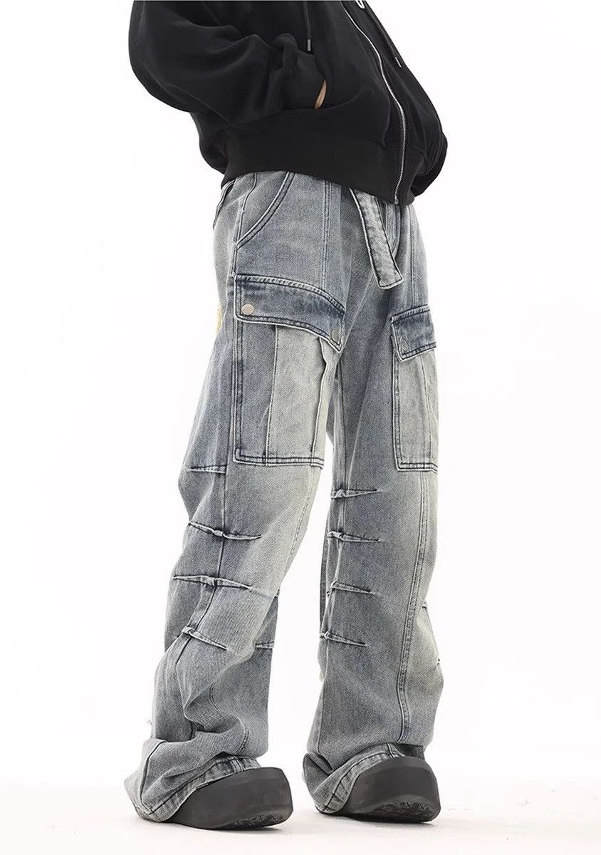 Japanese Brand × Jean Vintage street washed micro-flared jeans Size US 32 / EU 48 - 2 Thumbnail