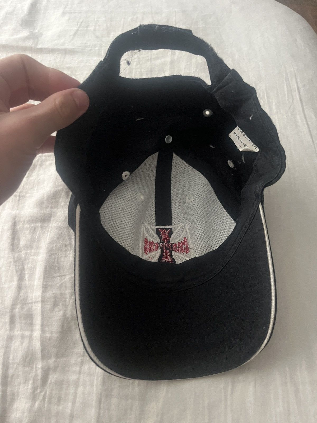 West Coast Choppers Vintage West Coast Choppers Red Navy Hat Biker Size ONE SIZE - 4 Thumbnail