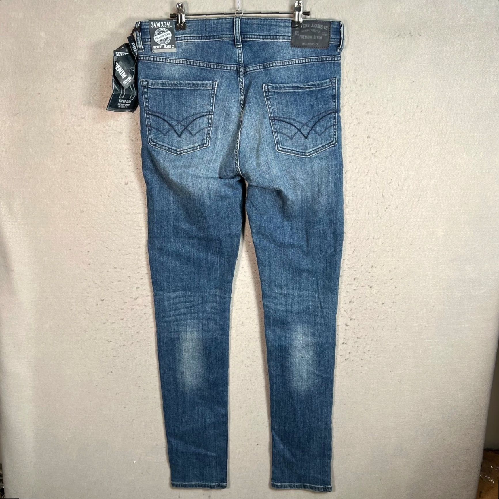 Vintage Seven7 Jeans Mens Size 34 Slim Denim Blue Stretch Tapered 5-Pocket Design Regular Inseam 33 Vintage No Size US 34 / EU 50 - 2 Thumbnail