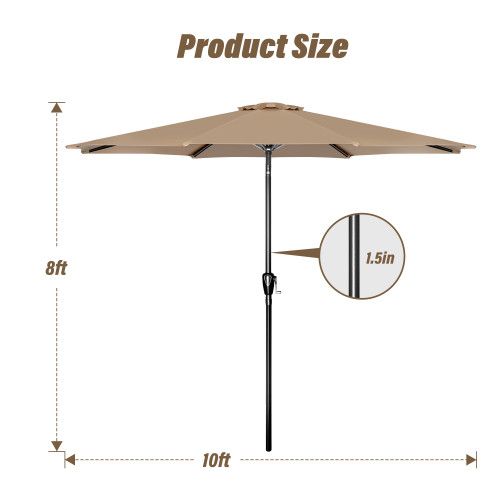Designer × Homemade 10' Patio Umbrella Outdoor Table Market Yard Umbrella with P Size US L / EU 52-54 / 3 - 3 Thumbnail