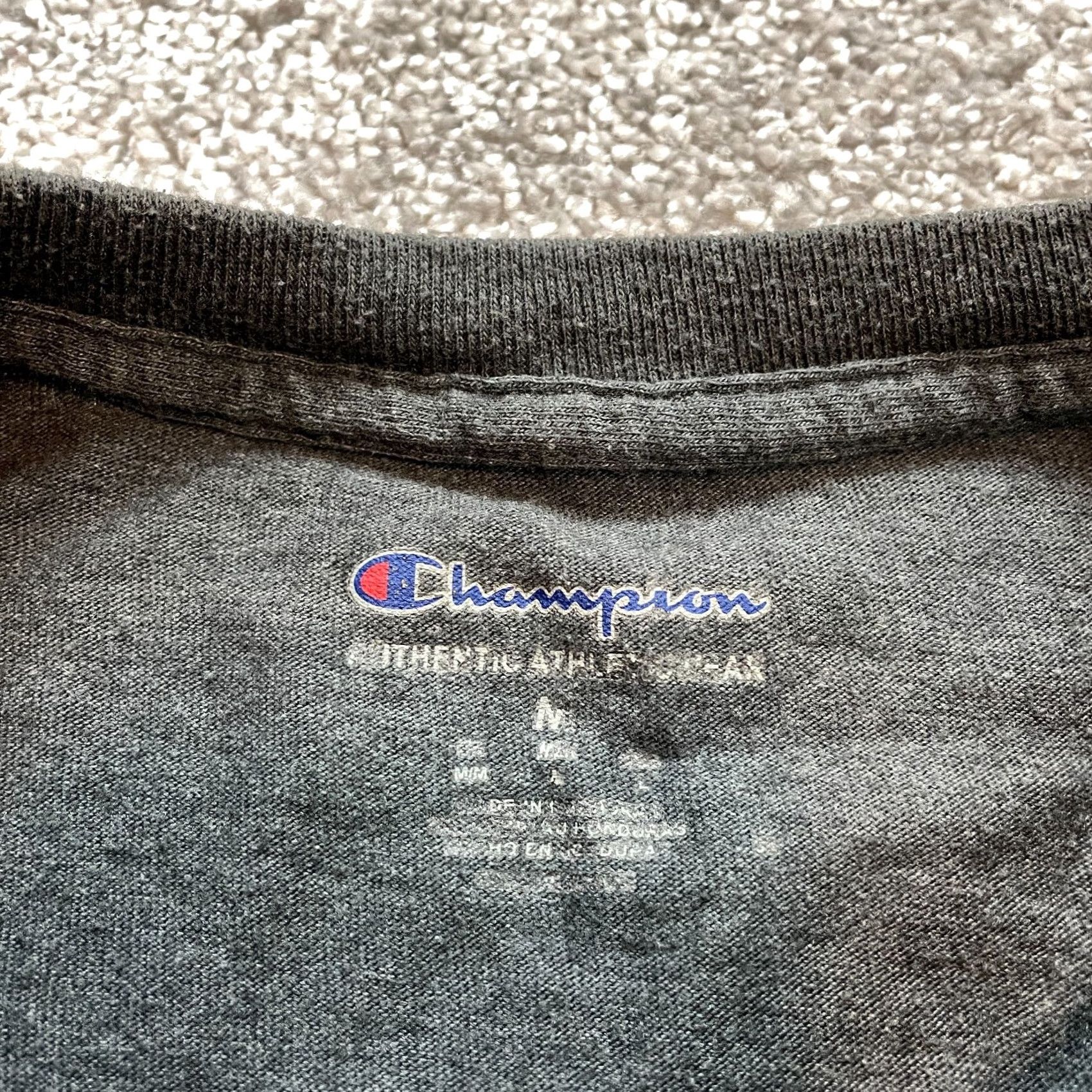 Champion Champion Shirt Mens M Gray Short Sleeve Cotton Logo Basic Gym Adult Tee Size US M / EU 48-50 / 2 - 4 Thumbnail