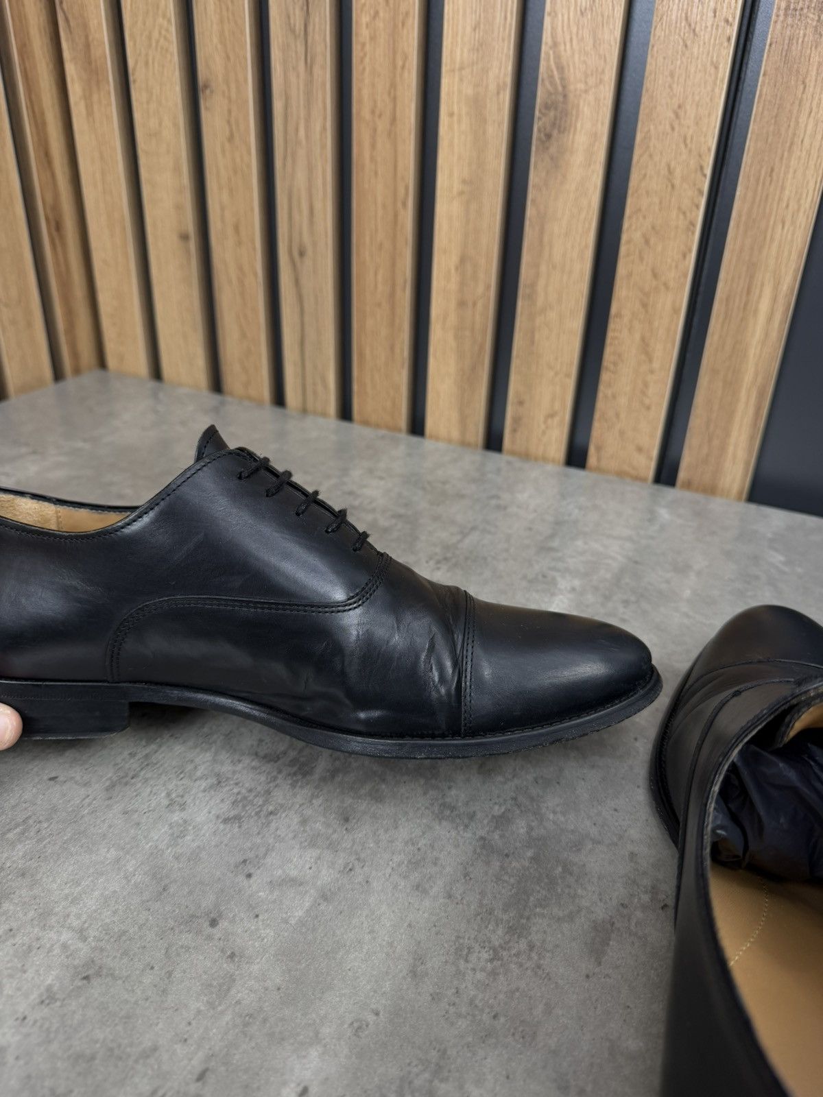 Suitsupply SuitSupply Black Cap Toe Oxford Shoes Leather Size 42 1/2 Size US 9.5 / EU 42-43 - 11 Thumbnail
