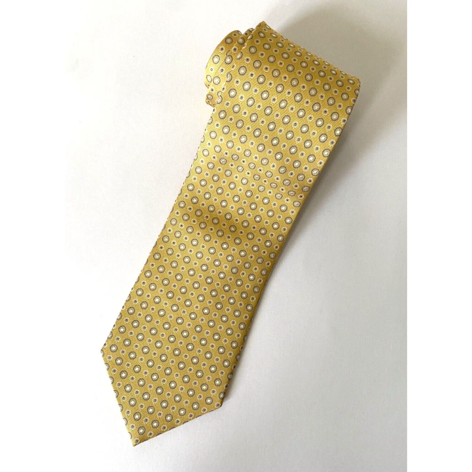Brooks Brothers Brooks Brothers Silk Tie Polka Dot Stain Resistant Woven in England Made in USA Men's Classic Tie Yellow 100% Silk Size ONE SIZE - 2 Thumbnail