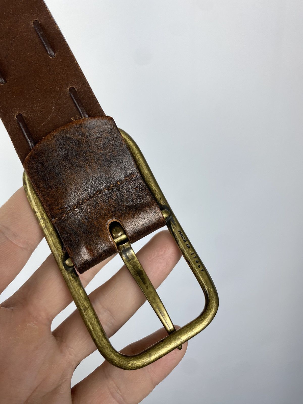 Designer × Japanese Brand Vintage Ferre Brown Italy Belt Y2K Cowboy Style Size ONE SIZE - 8 Thumbnail