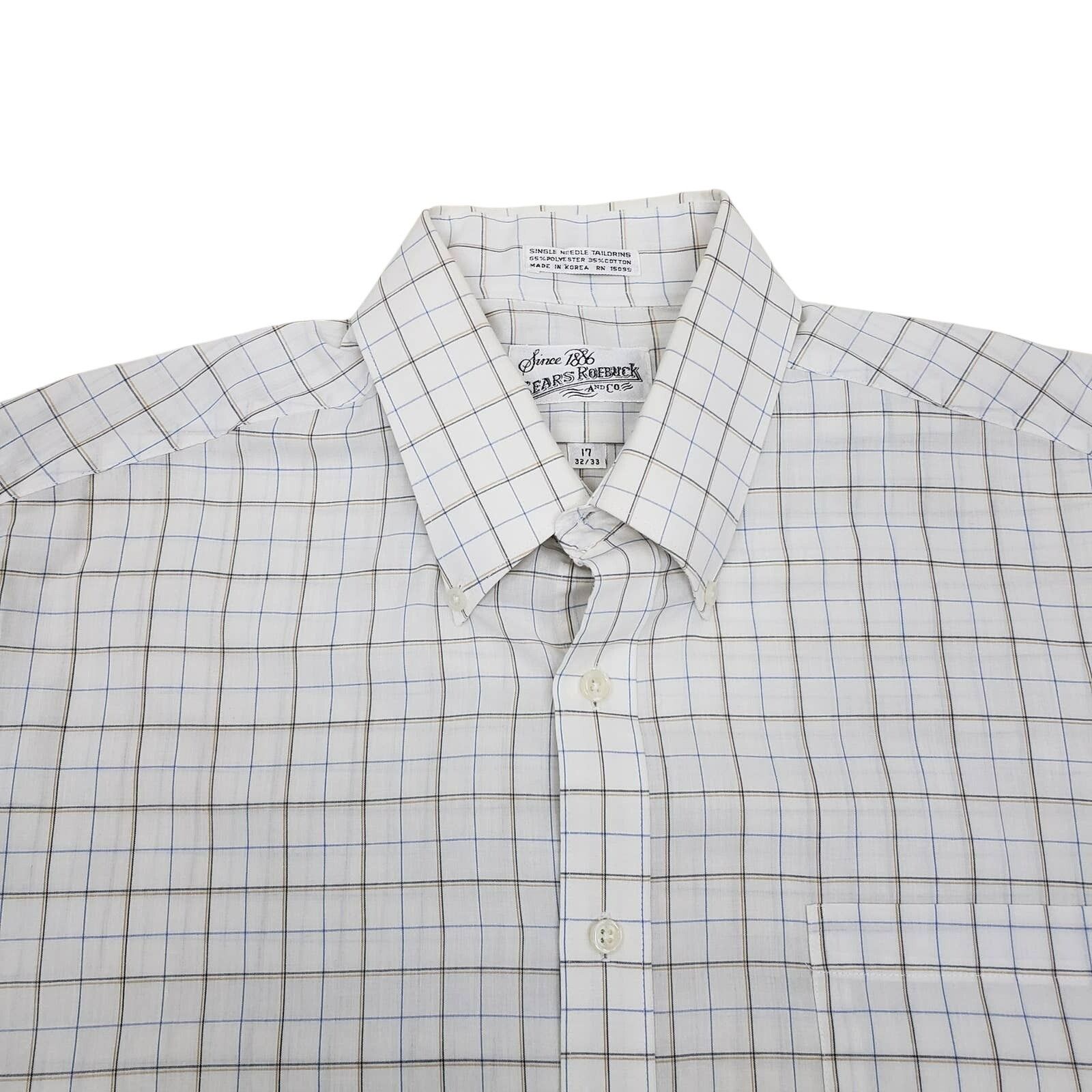 Sears × Vintage Vintage Sears Roebucks And Co. Shirt Single Needle Check 17 Size US L / EU 52-54 / 3 - 6 Thumbnail