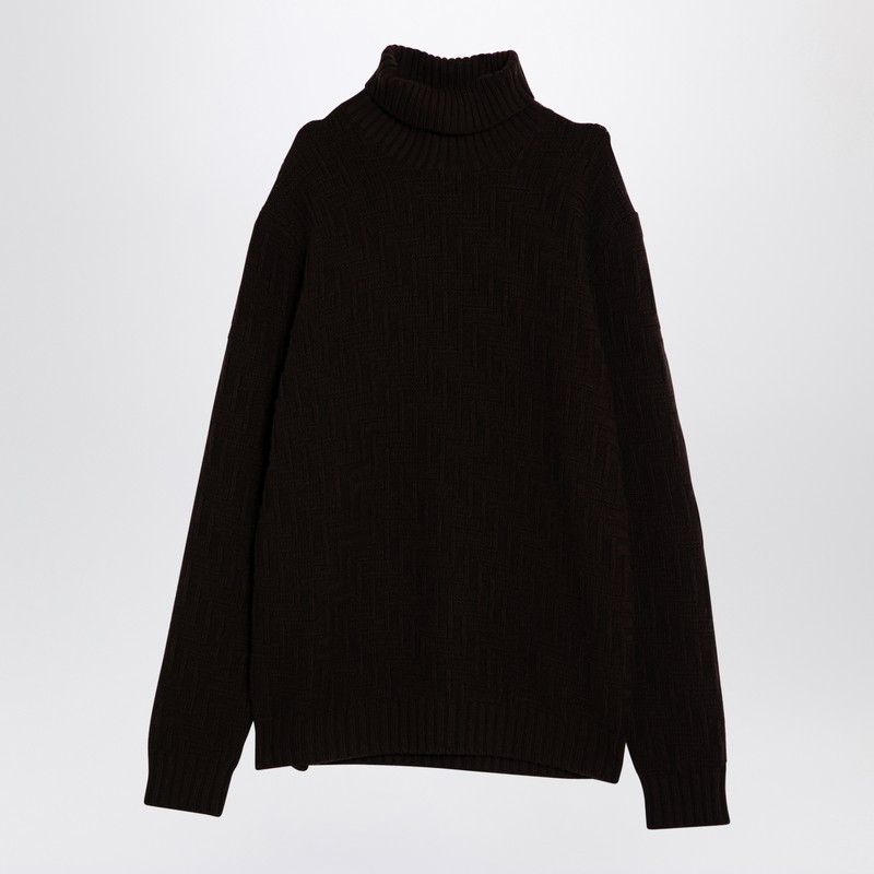 Prada Brown Cashmere Blend Turtleneck Sweater