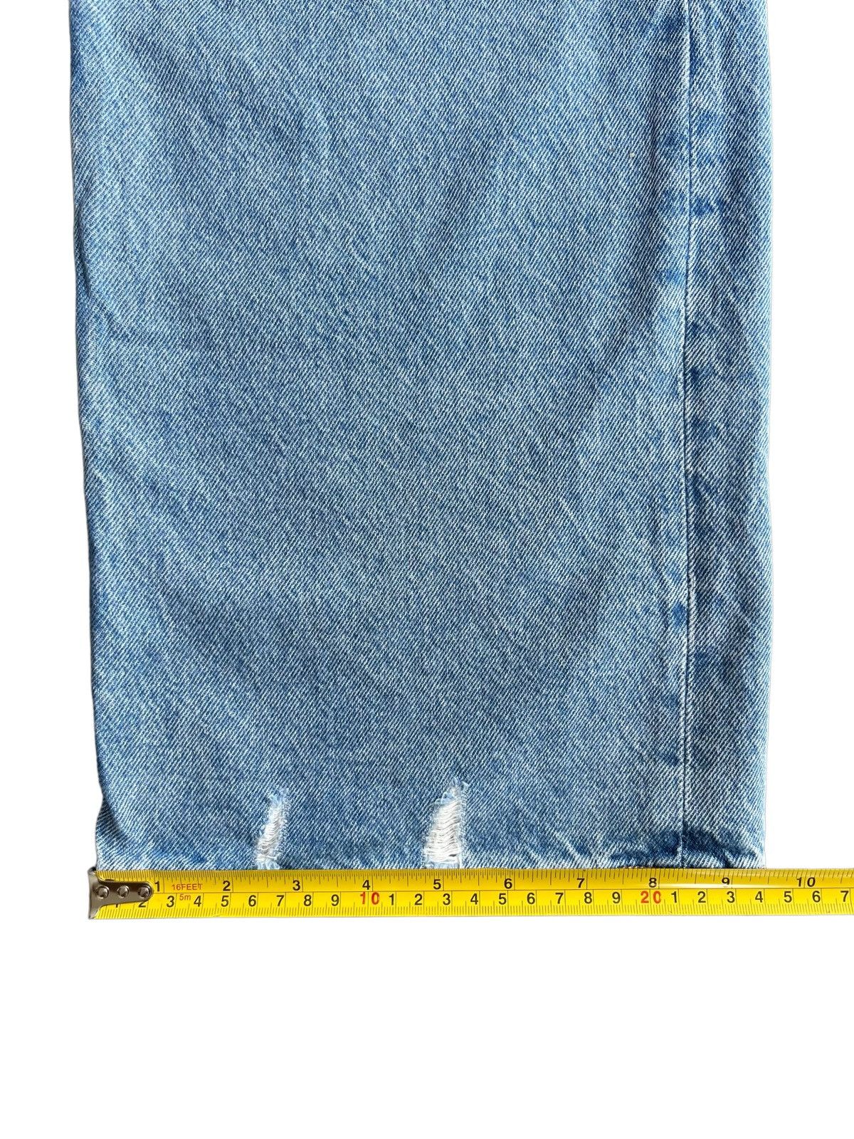 Rhude × Zara Vintage Y2K Zara Blue Washed Distressed Relaxed Jeans Size US 32 / EU 48 - 16 Thumbnail