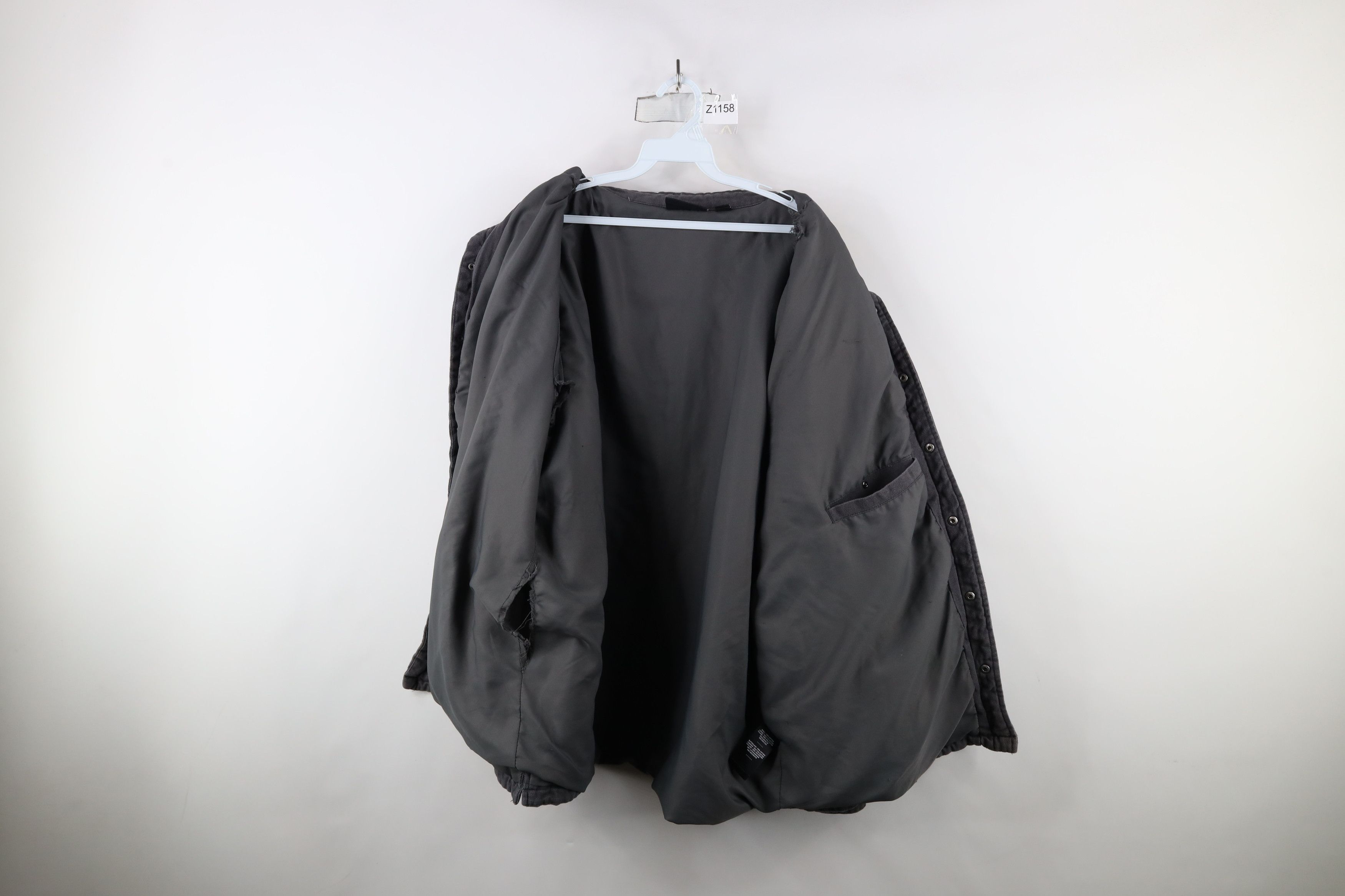 Harley Davidson × Vintage Vintage Harley Davidson Spell Out Canvas Quilted Jacket Gray Size US XXL / EU 58 / 5 - 10 Thumbnail