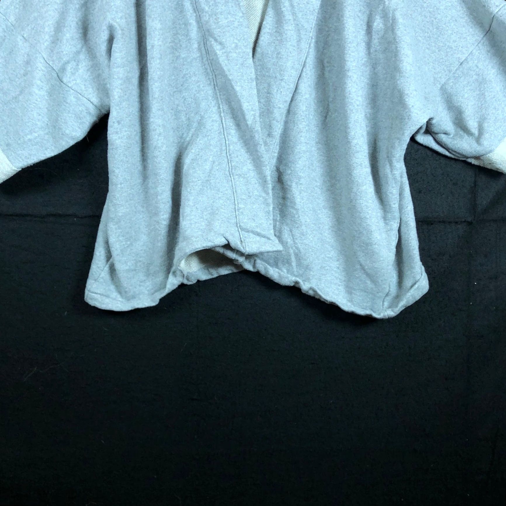 Ann Taylor VINTAGE LOFT Womens Cardigan Gray Open Front 3/4 Sleeve Cotton Blend One Size Cardigan, Knit, Solid, Casual, Workwear, Regular, Women Size ONE SIZE - 3 Thumbnail